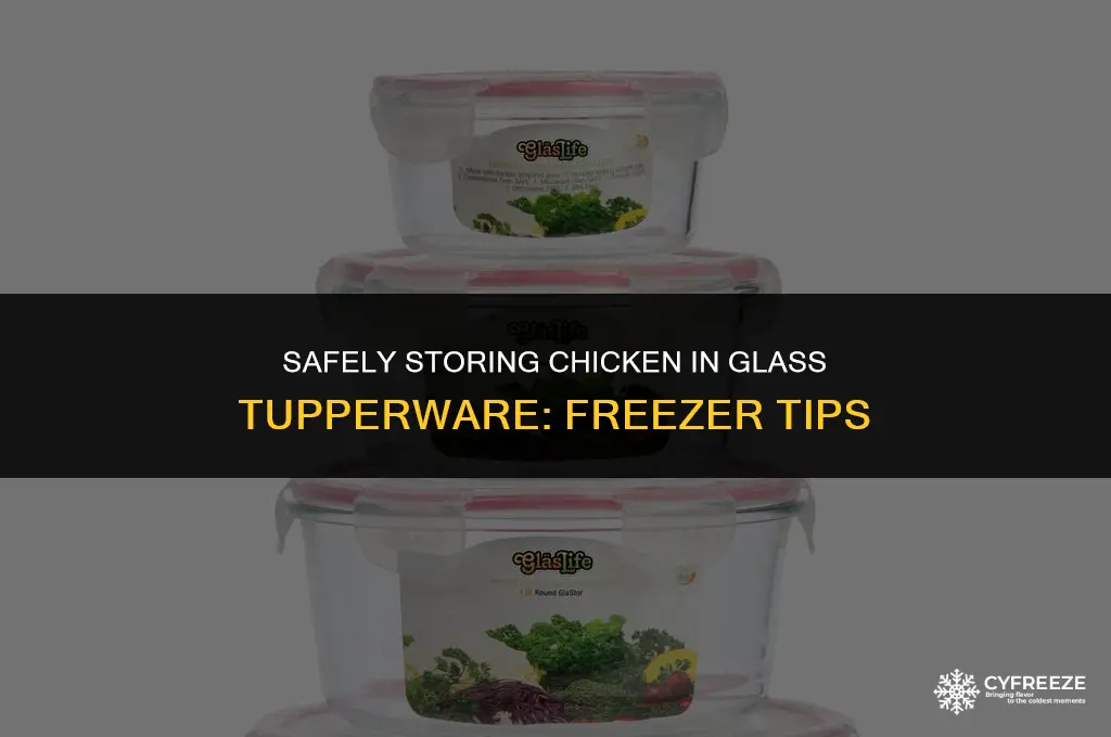can you store chicken in glass tuperware in freezer