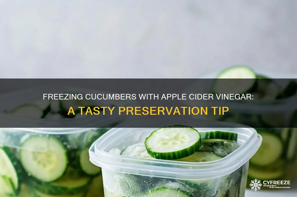 can you use apple cider vinegar in cucumbers to freeze