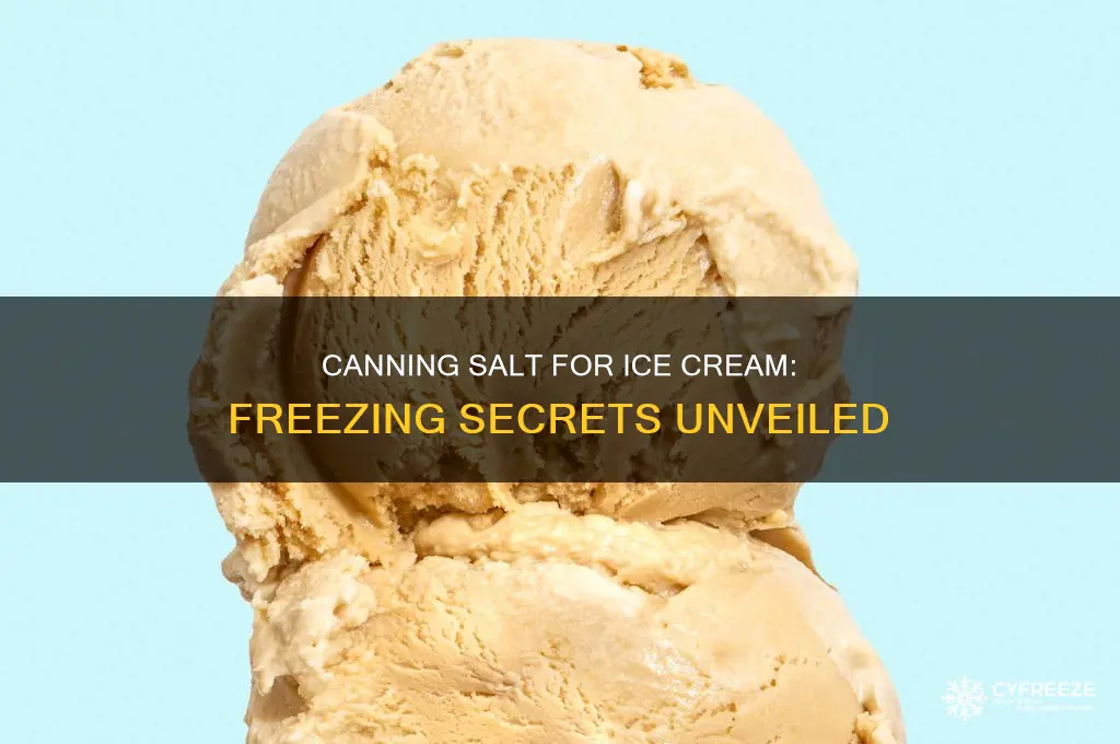 can you use canning and pickling salt to freeze icecream