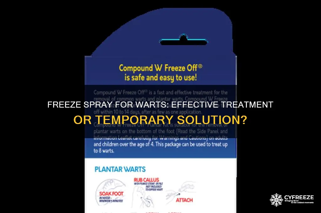 can you use freeze spray on warts