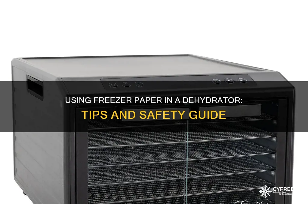 can you use freezer paper in a dehydrator
