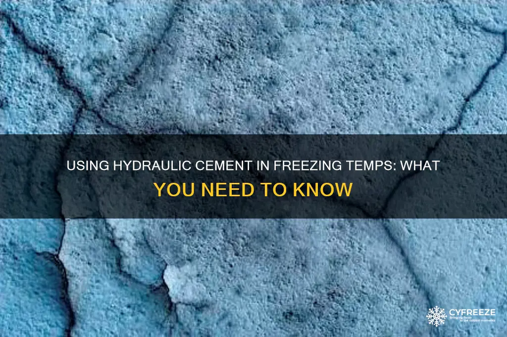 can you use hydraulic cement in below freezing temperatures