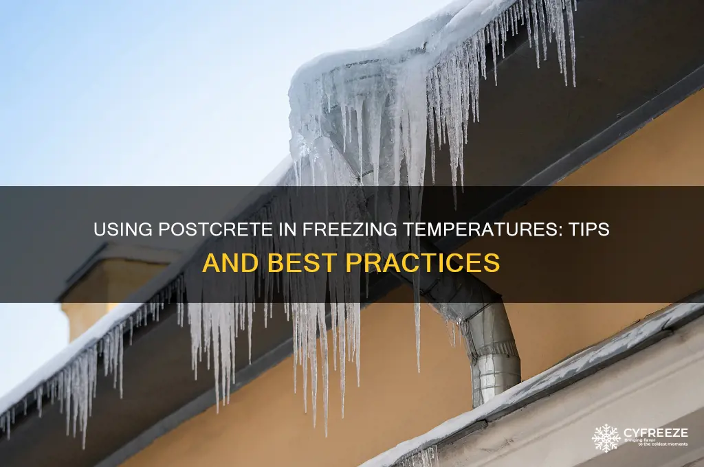 can you use postcrete in freezing conditions