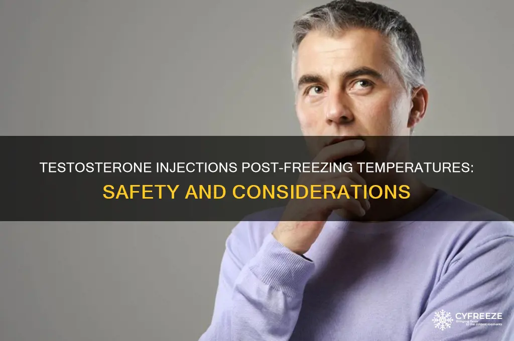 can you use testosterone injection after being in freezing temperatures