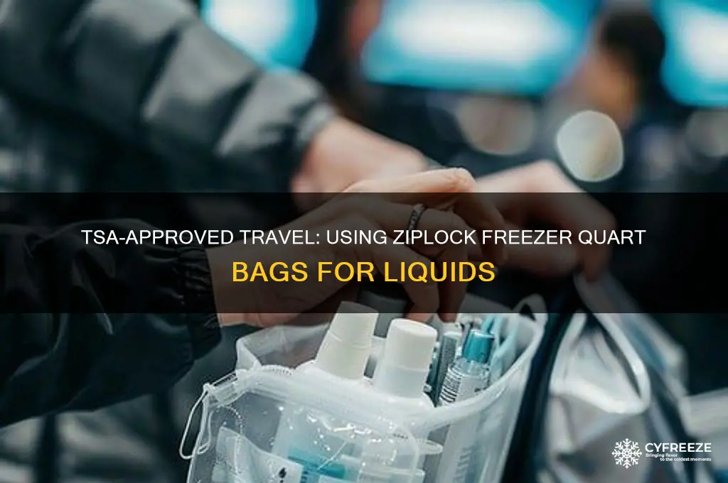 can you use ziplock freezer quart bag for tsa liquids
