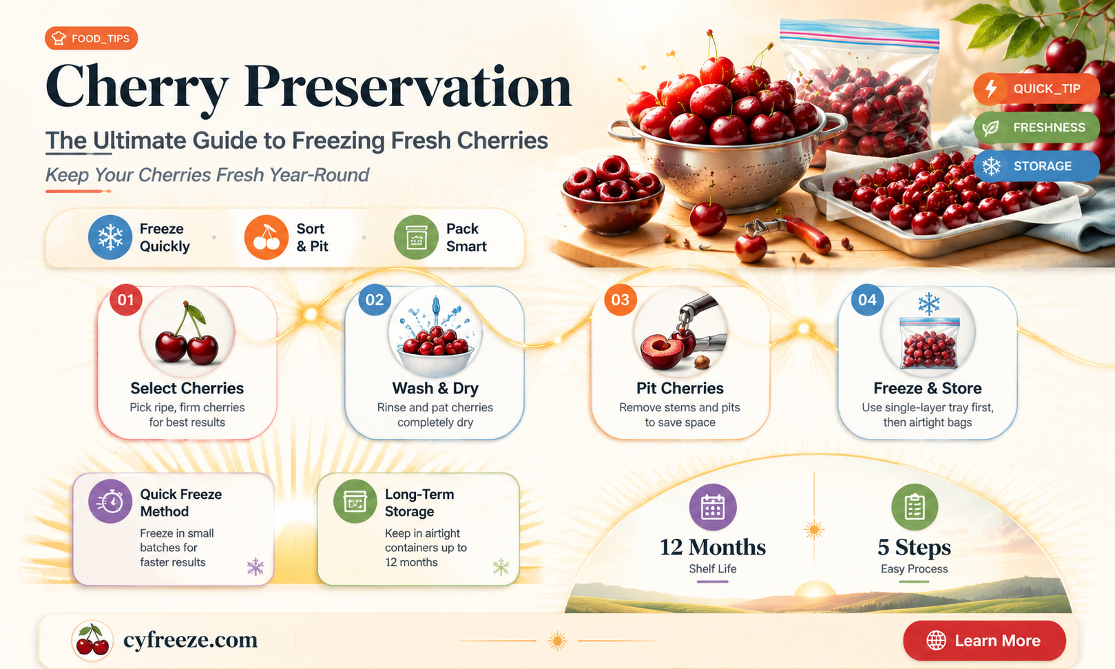 can you freeze fresh cherries