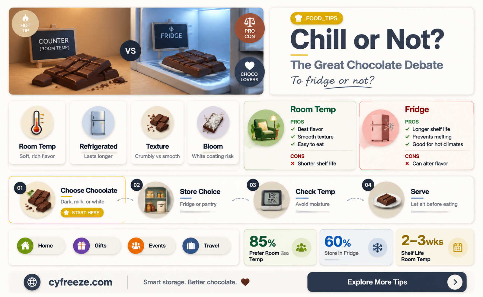 can you freeze chocolates in the fridge