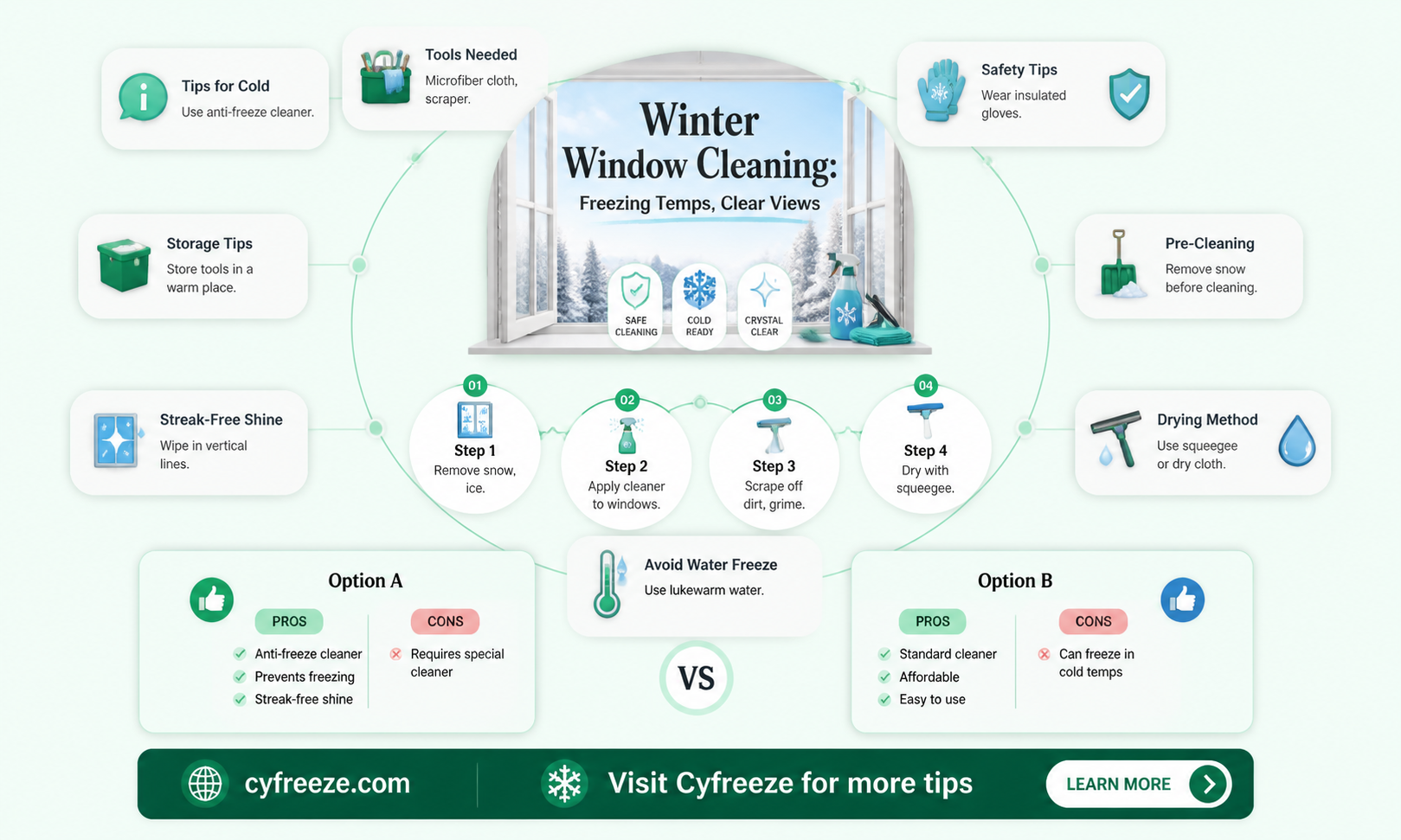 can you clean windows in freezing temperatures