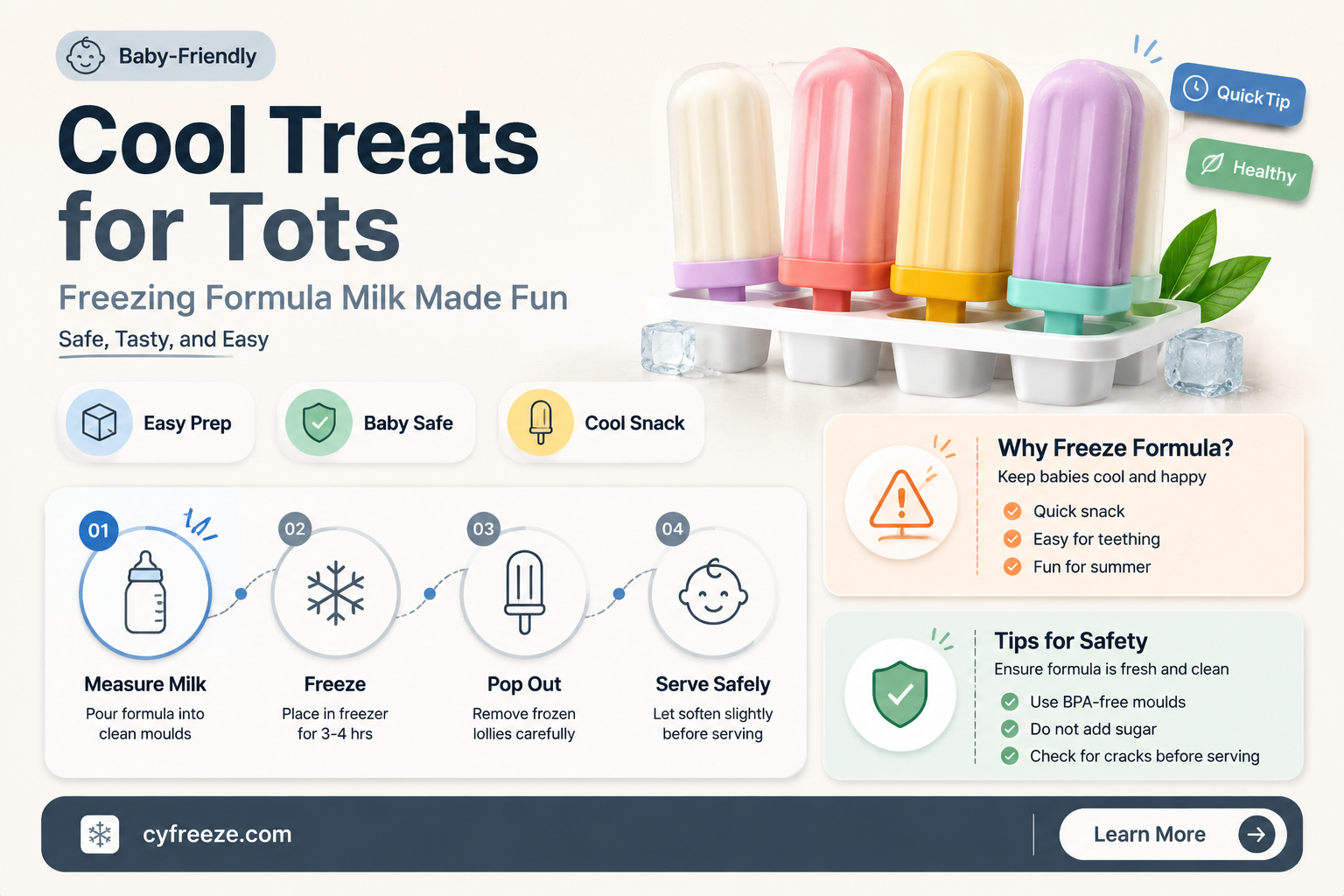 can you freeze formula milk to make ice lollies