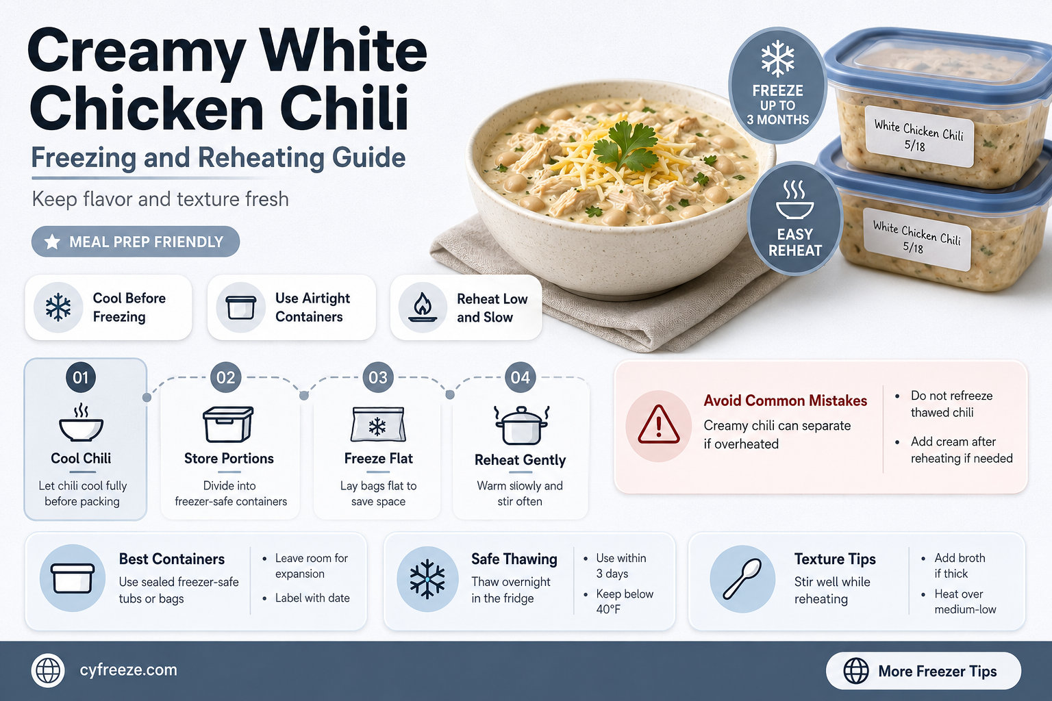 can you freeze white chicken chili with cream cheese