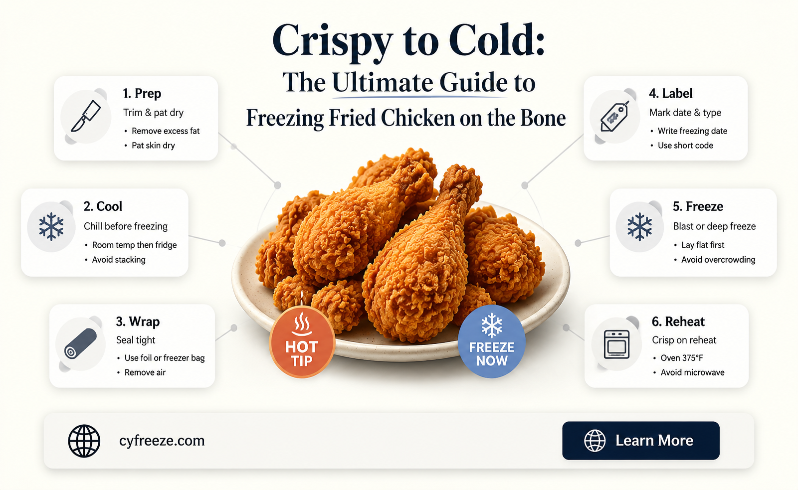 can you freeze fried chicken on the bone