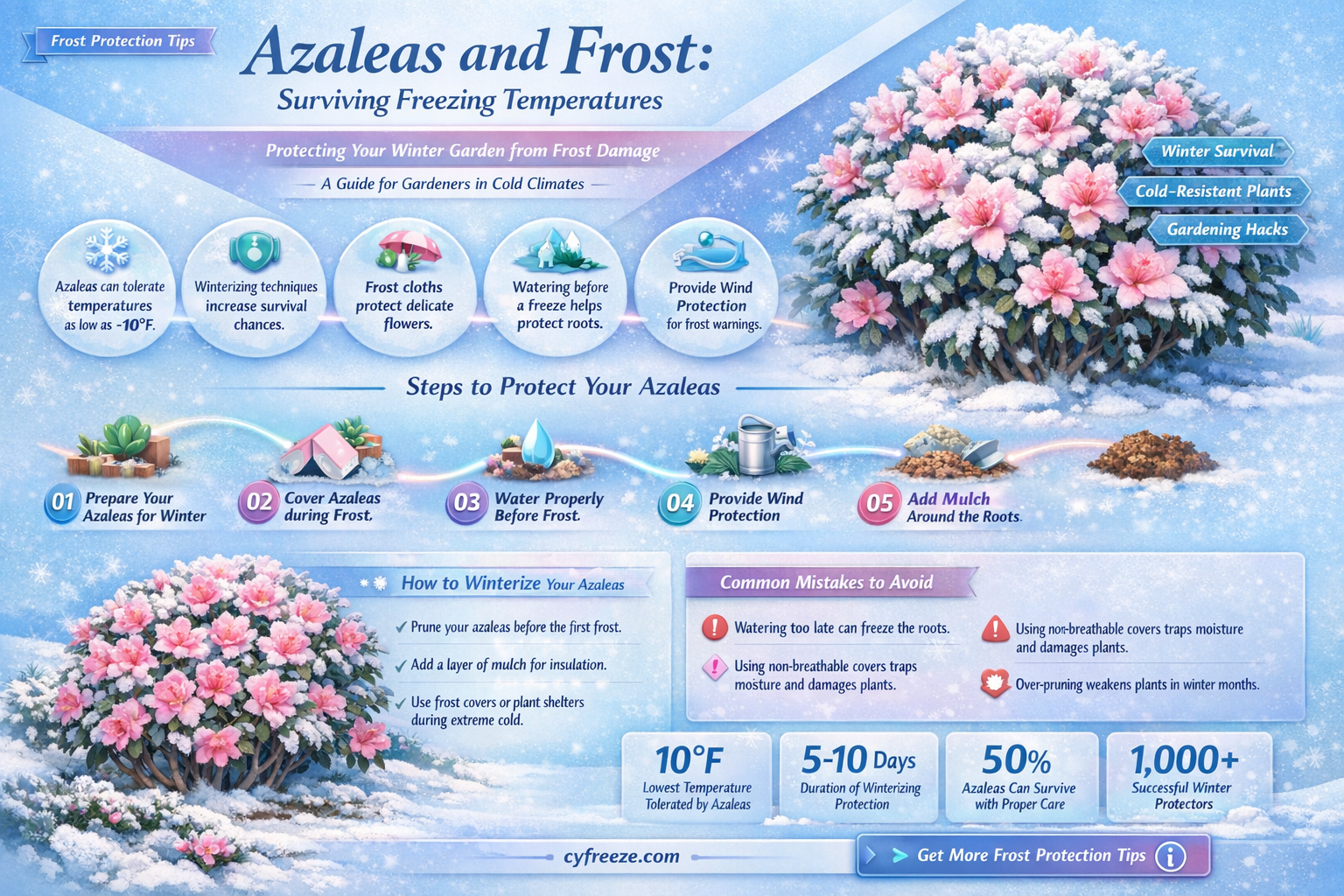 can azaleas withstand freezing temperatures