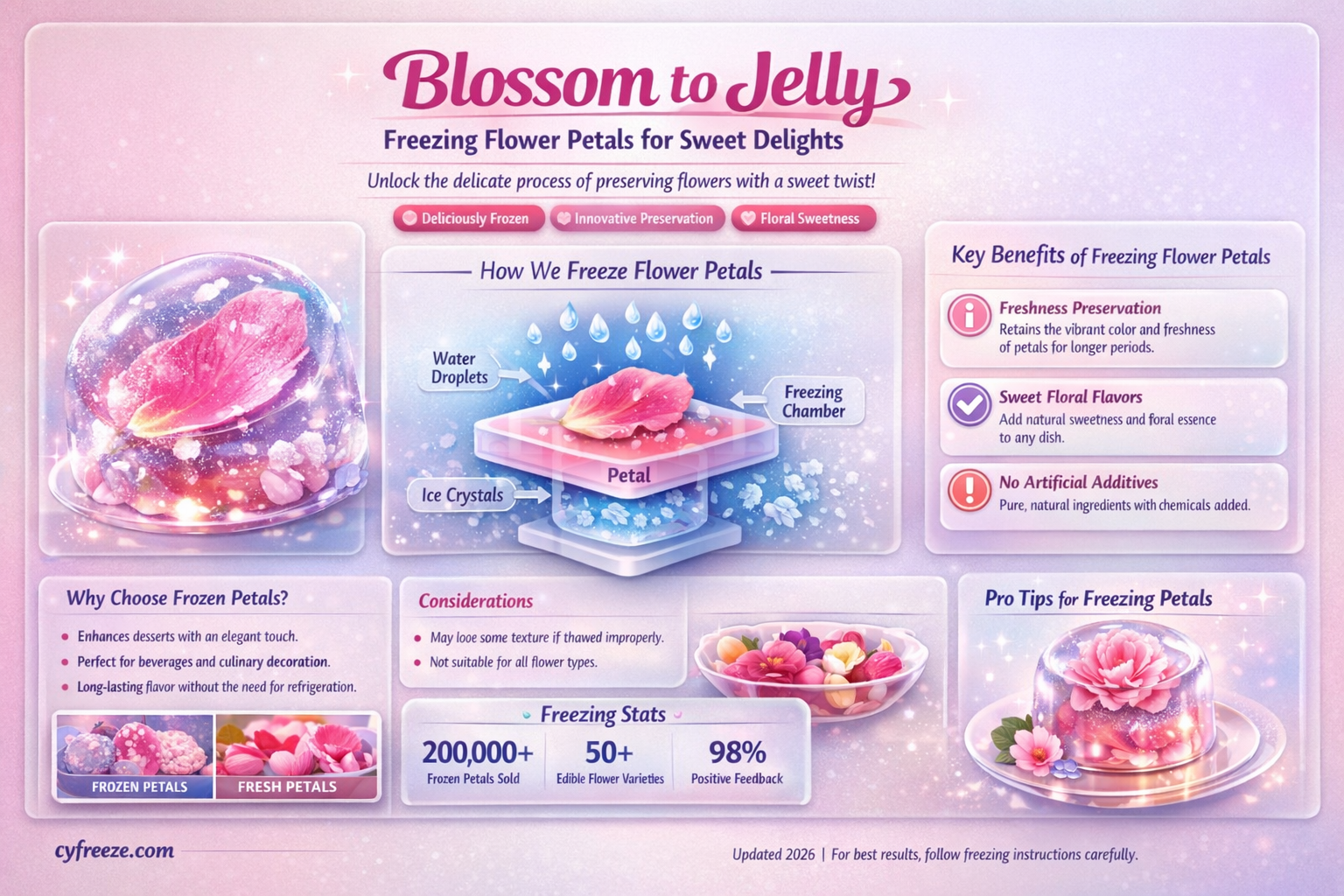can i freeze flower blossoms to make make jelly