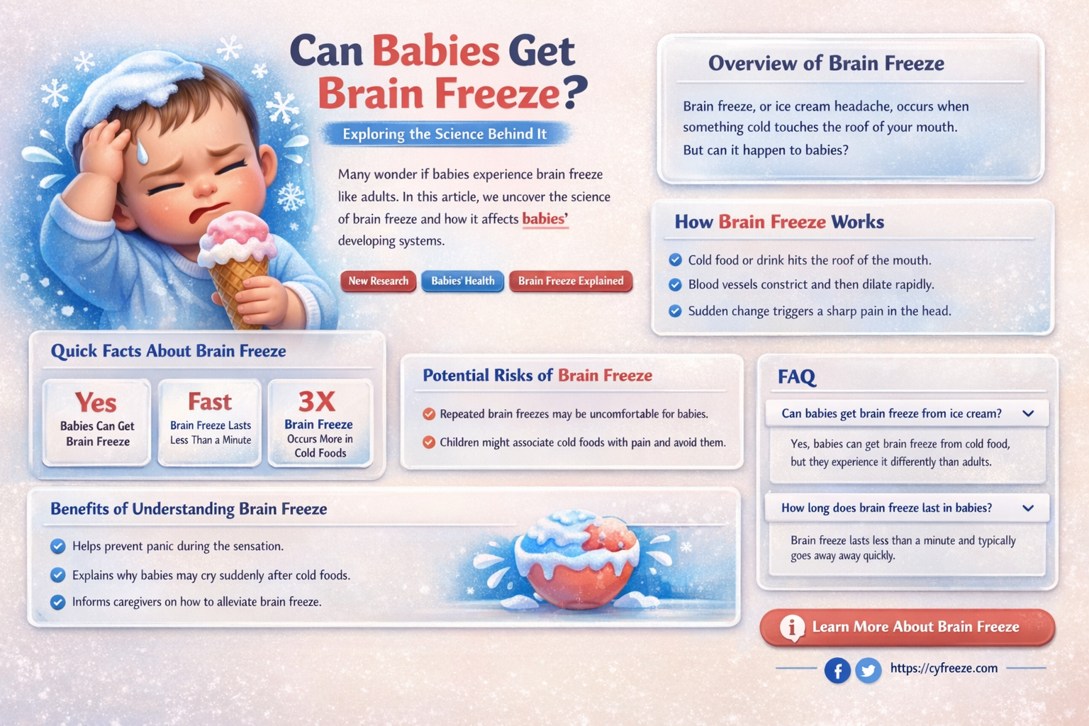 can a baby get brain freeze