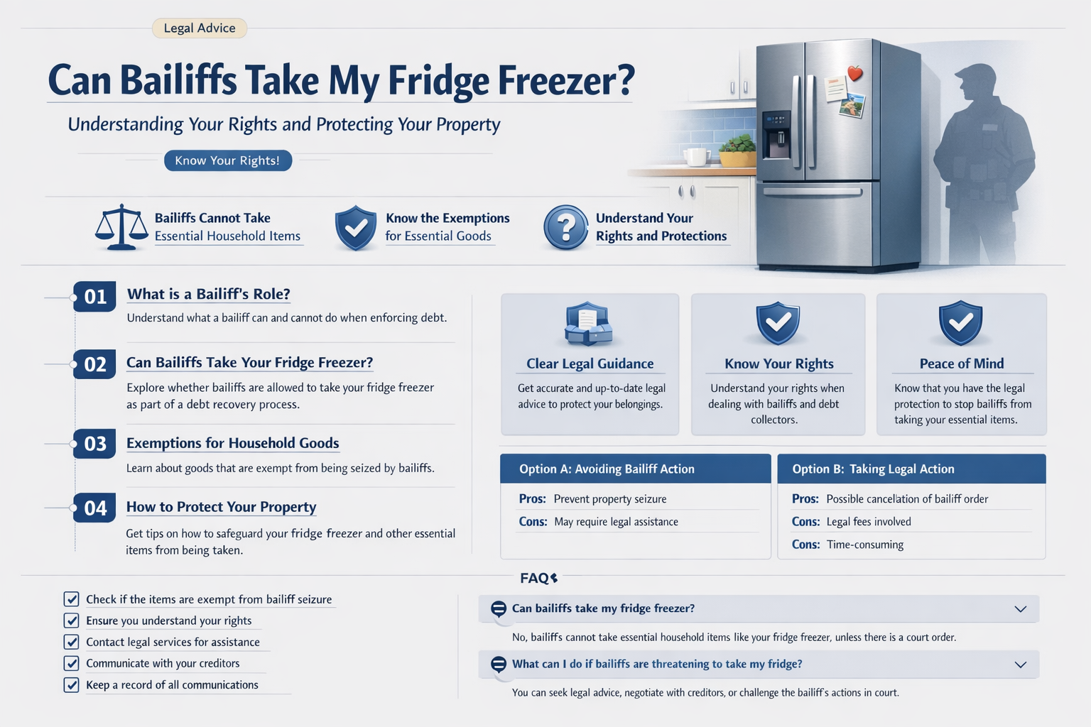 can bailiffs take my fridge freezer