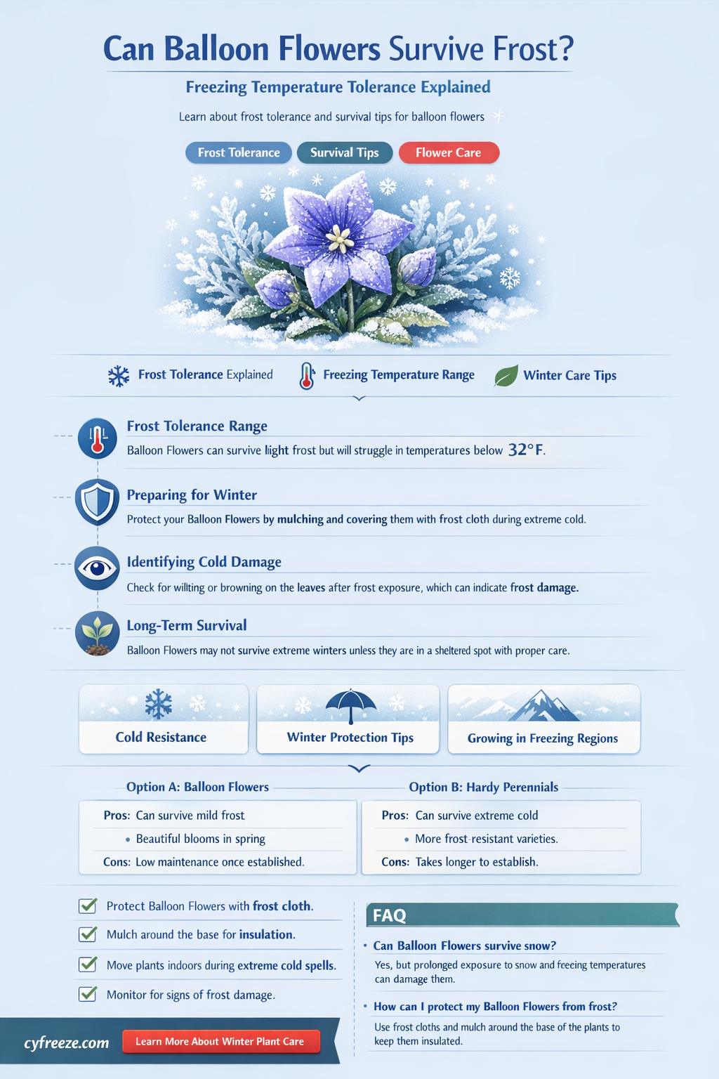 can balloon flowers tolerate freezing temperatures