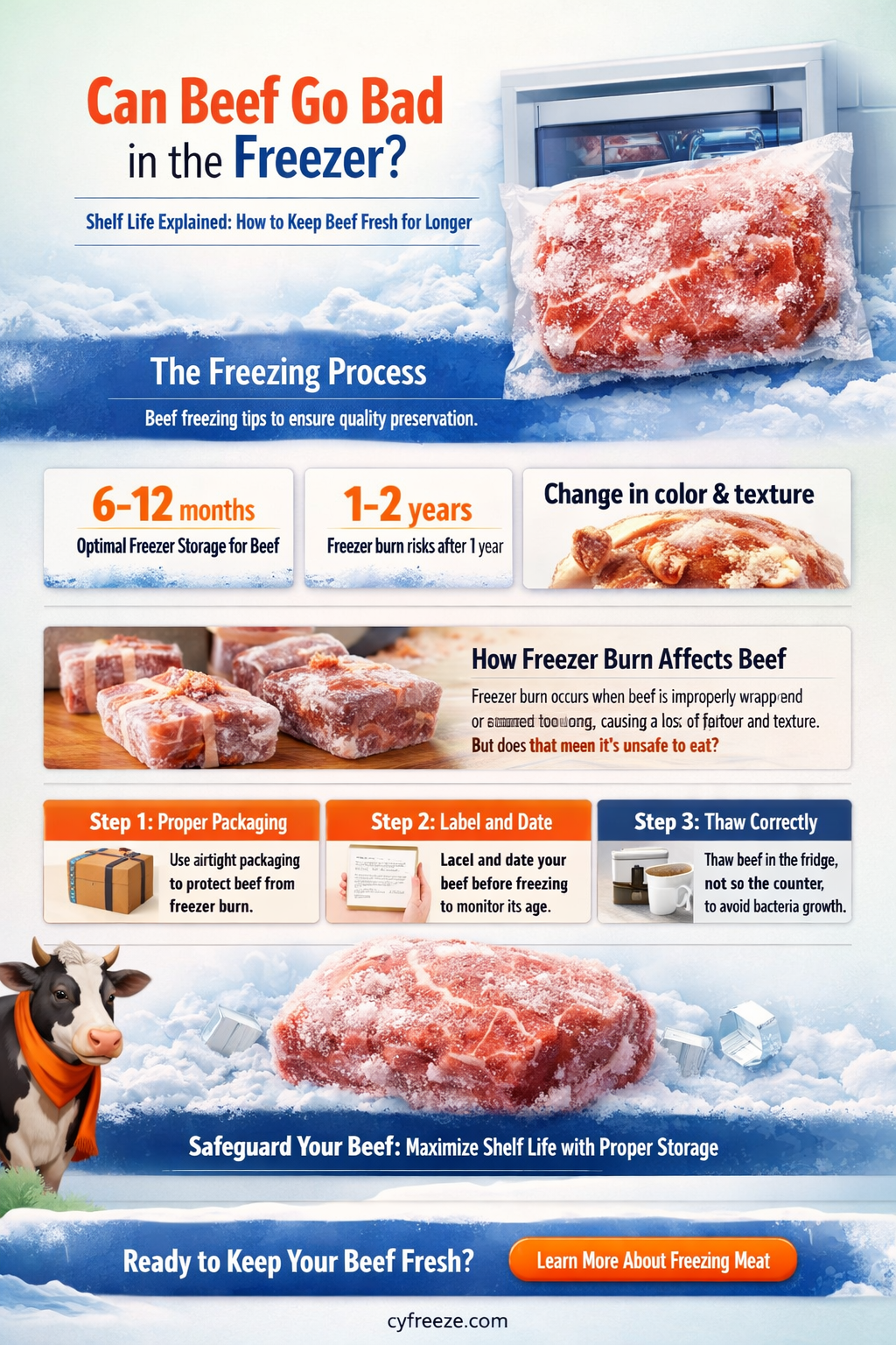 can beef get bad in the freezer