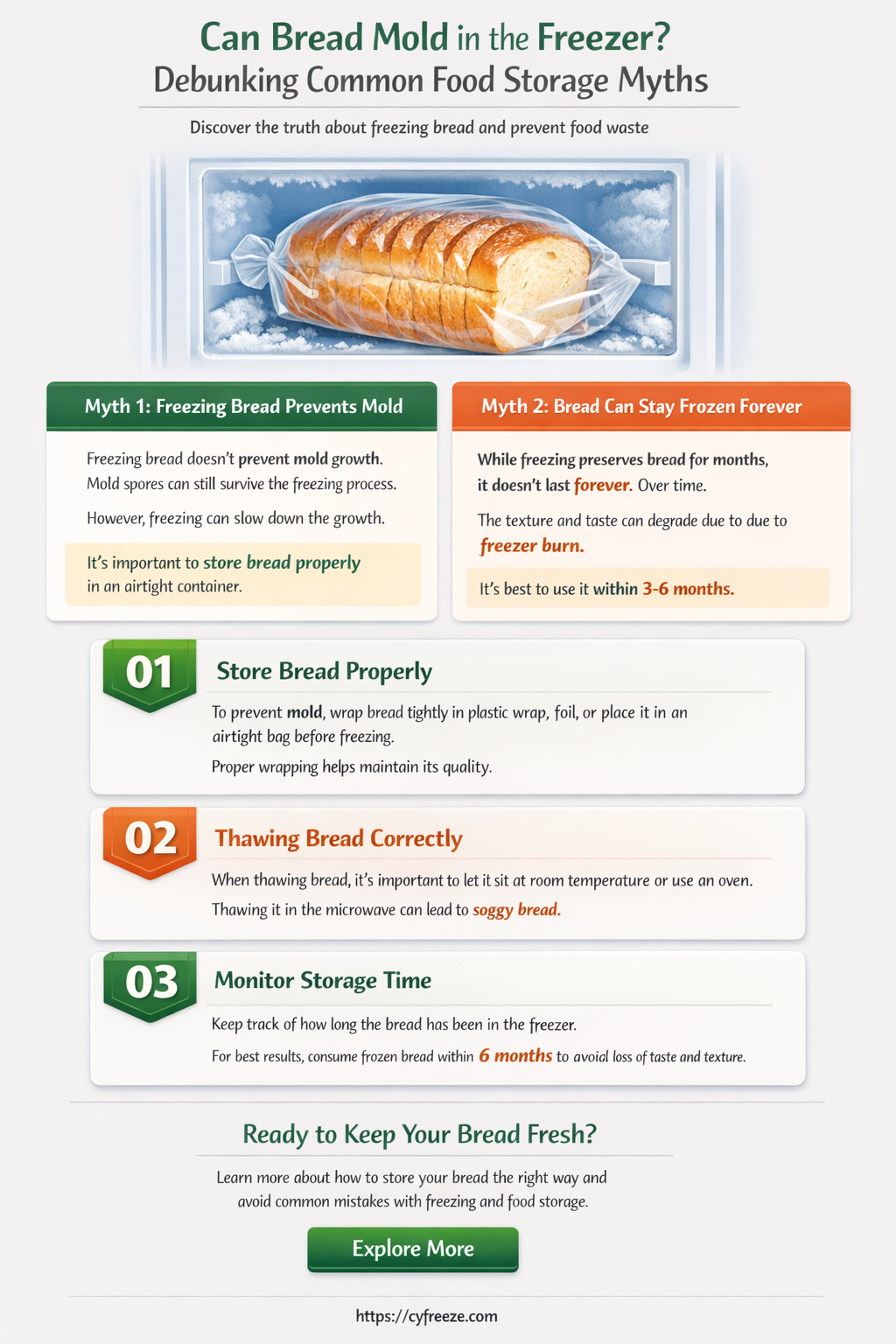 can bread get moldy in the freezer