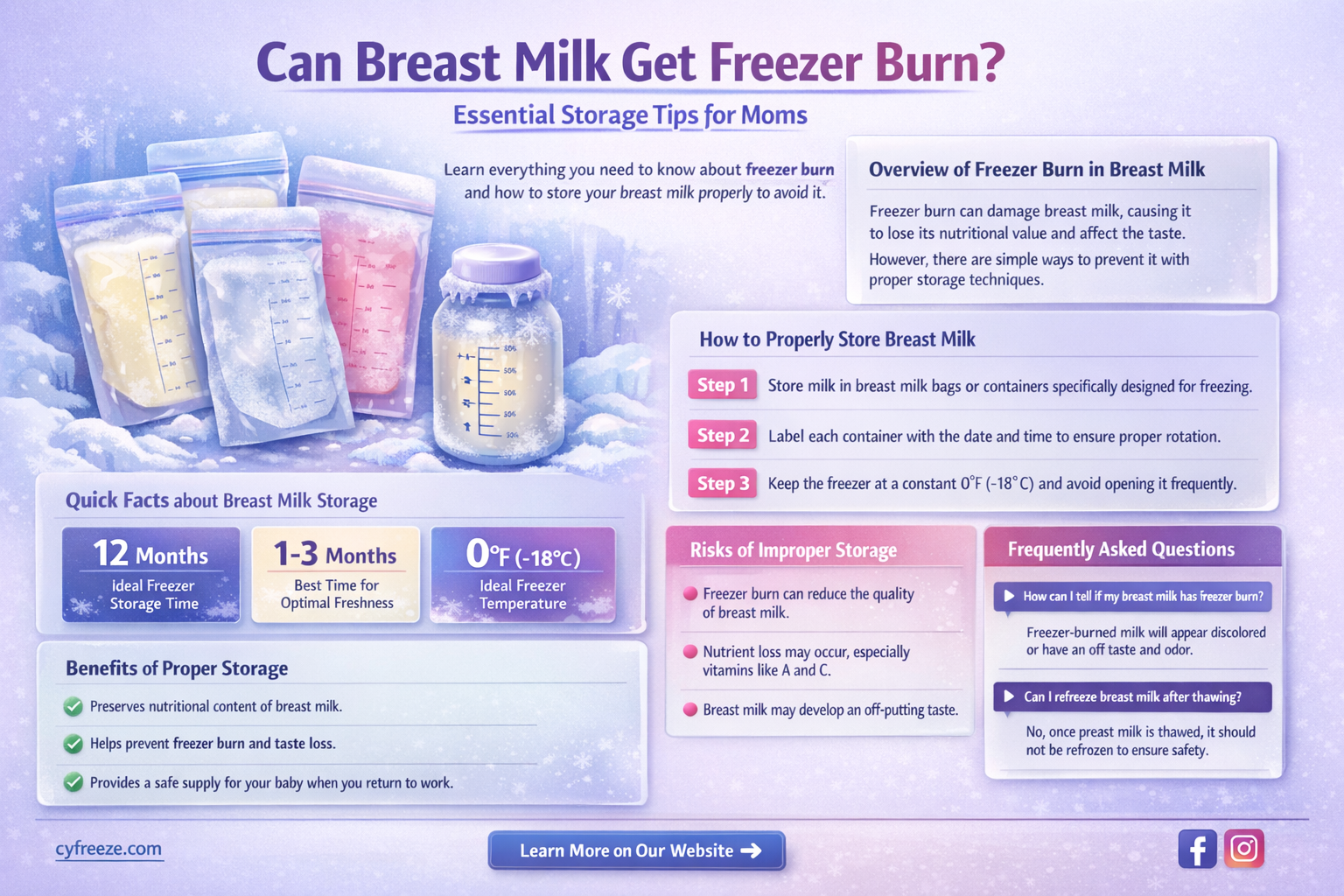 can breast milk get freezer burn