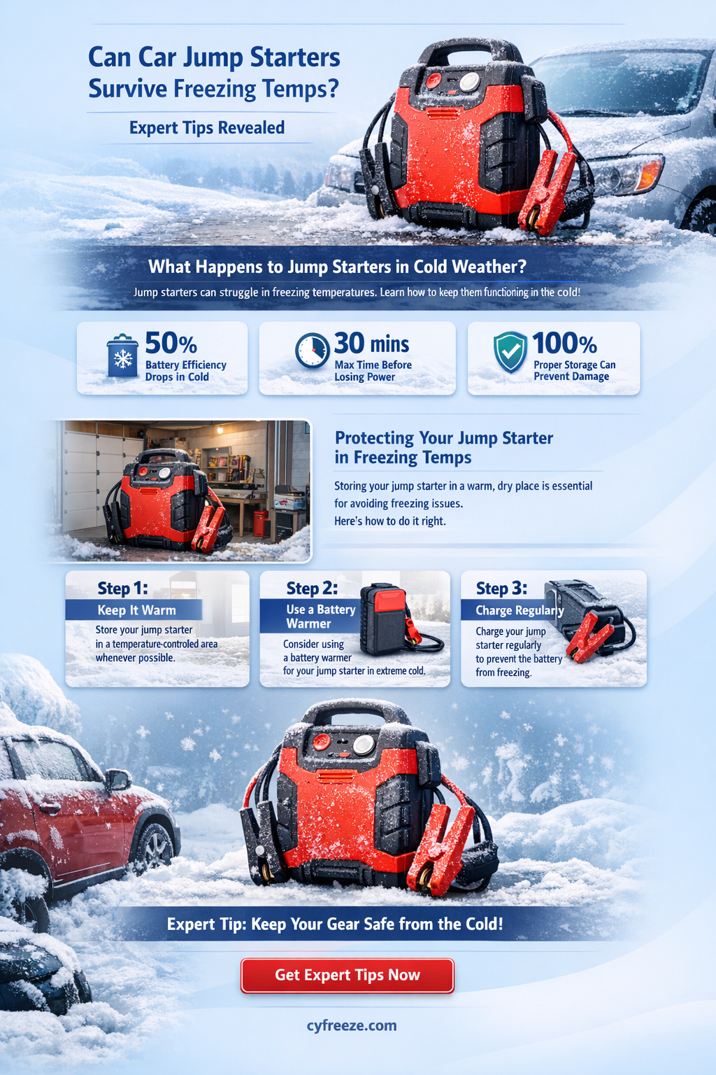 can i leave a car jump starter in freezing temperatures