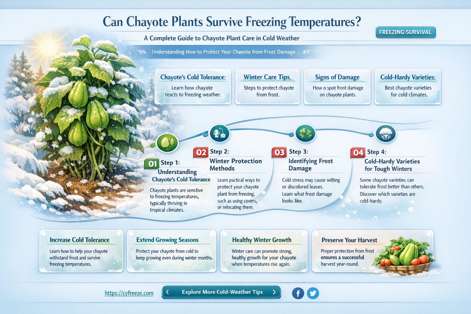 can chayote plant take freezing temperature