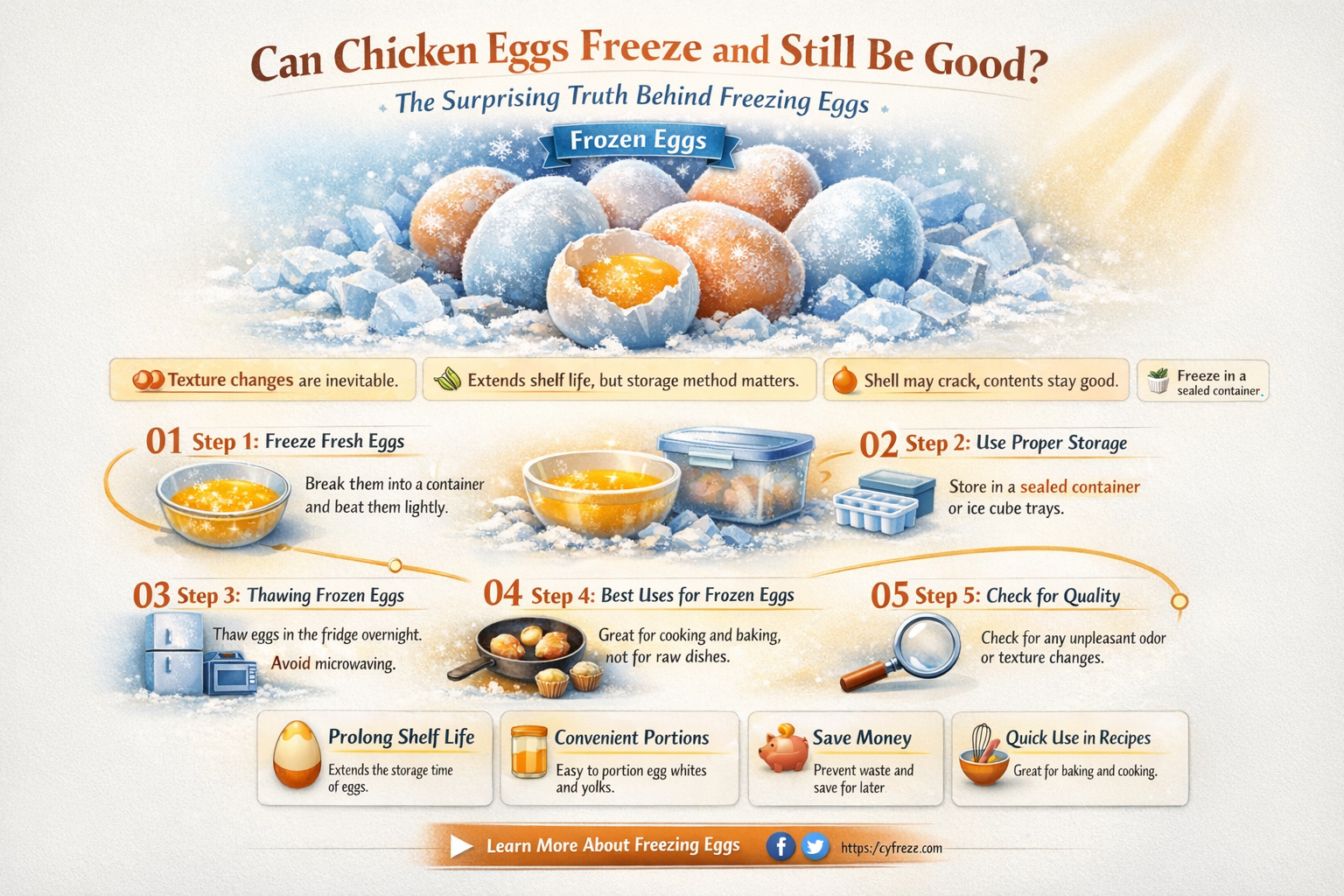 can chicken eggs freeze and still be good
