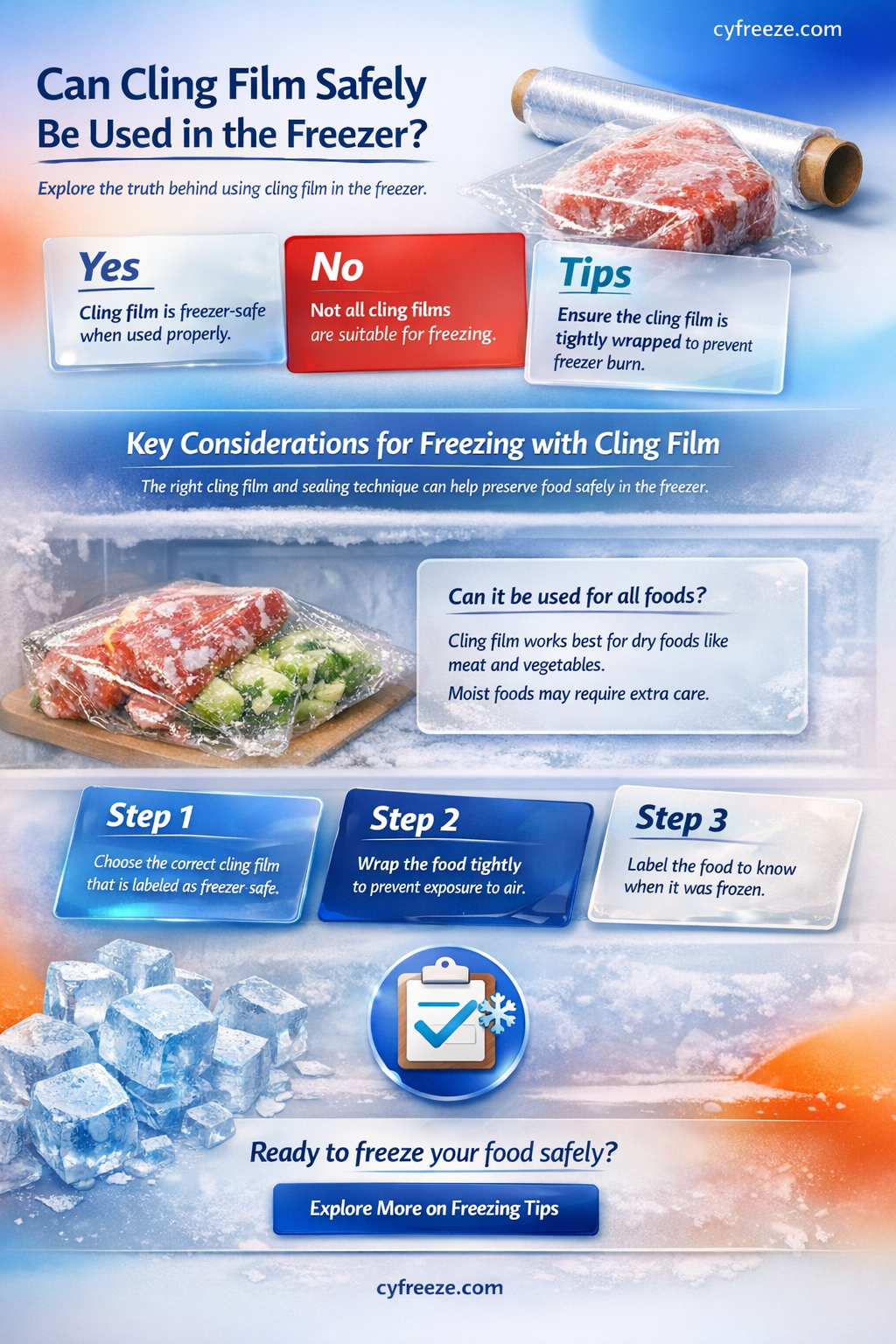 can i use cling film in the freezer