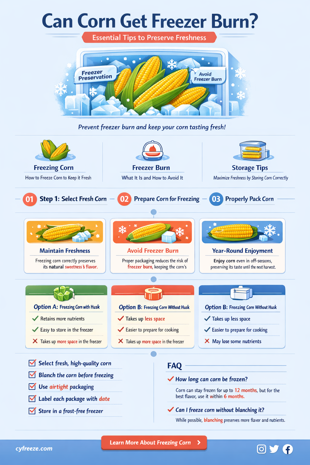 can corn get freezer burn