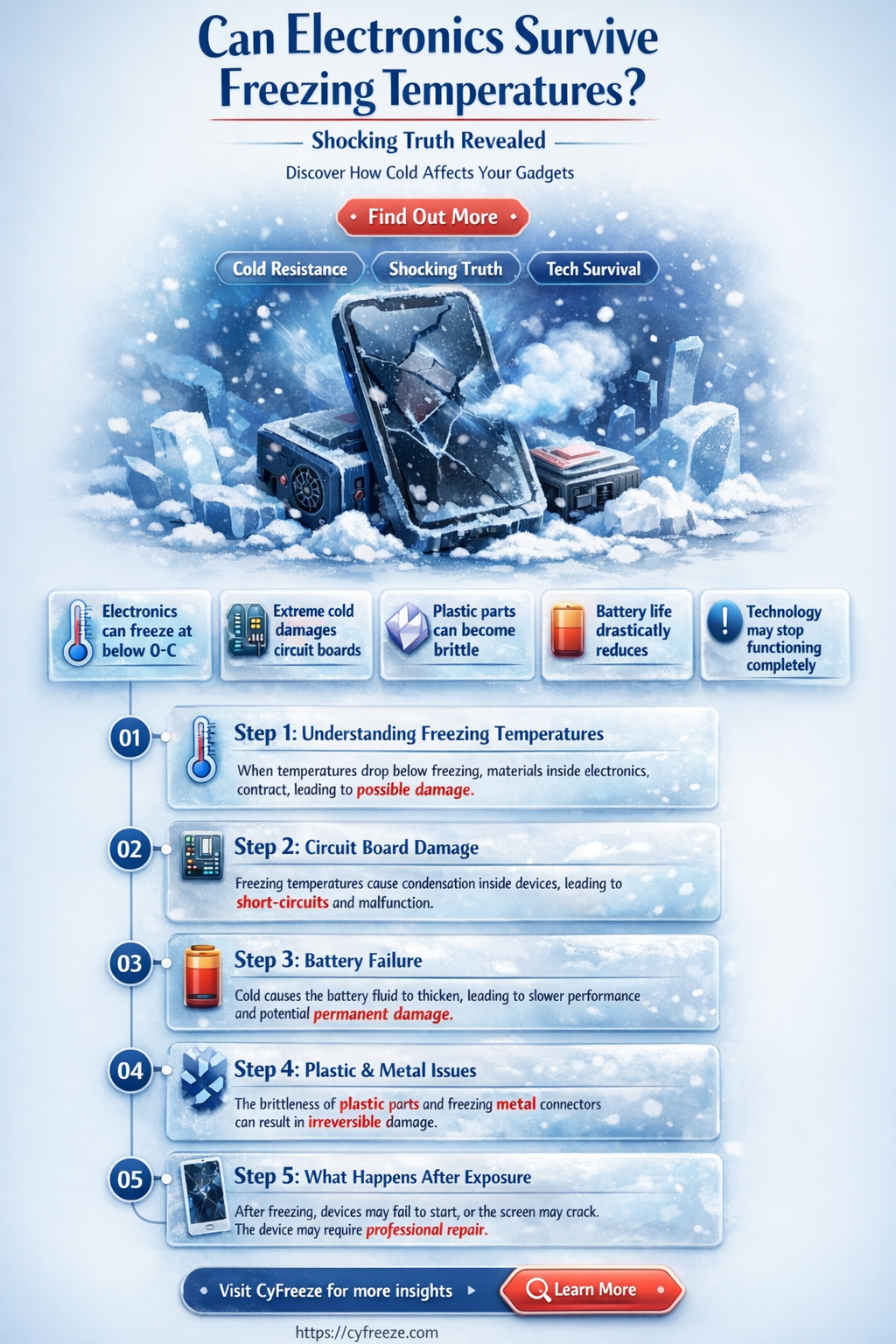 can electronics survive freezing temperatures