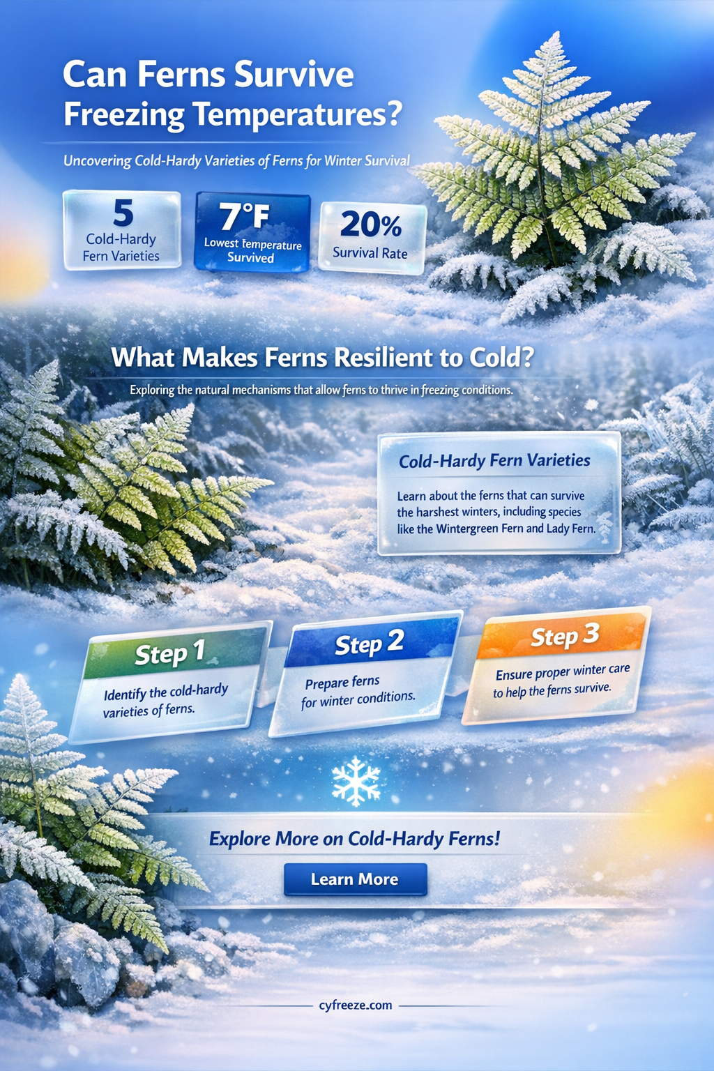 can ferns survive freezing temperatures