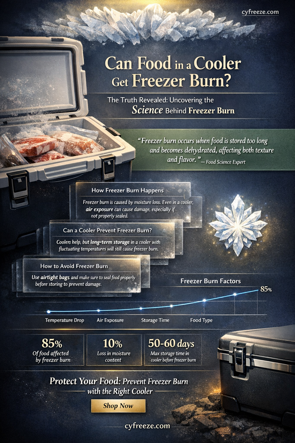 can food in a cooler get freezer burn