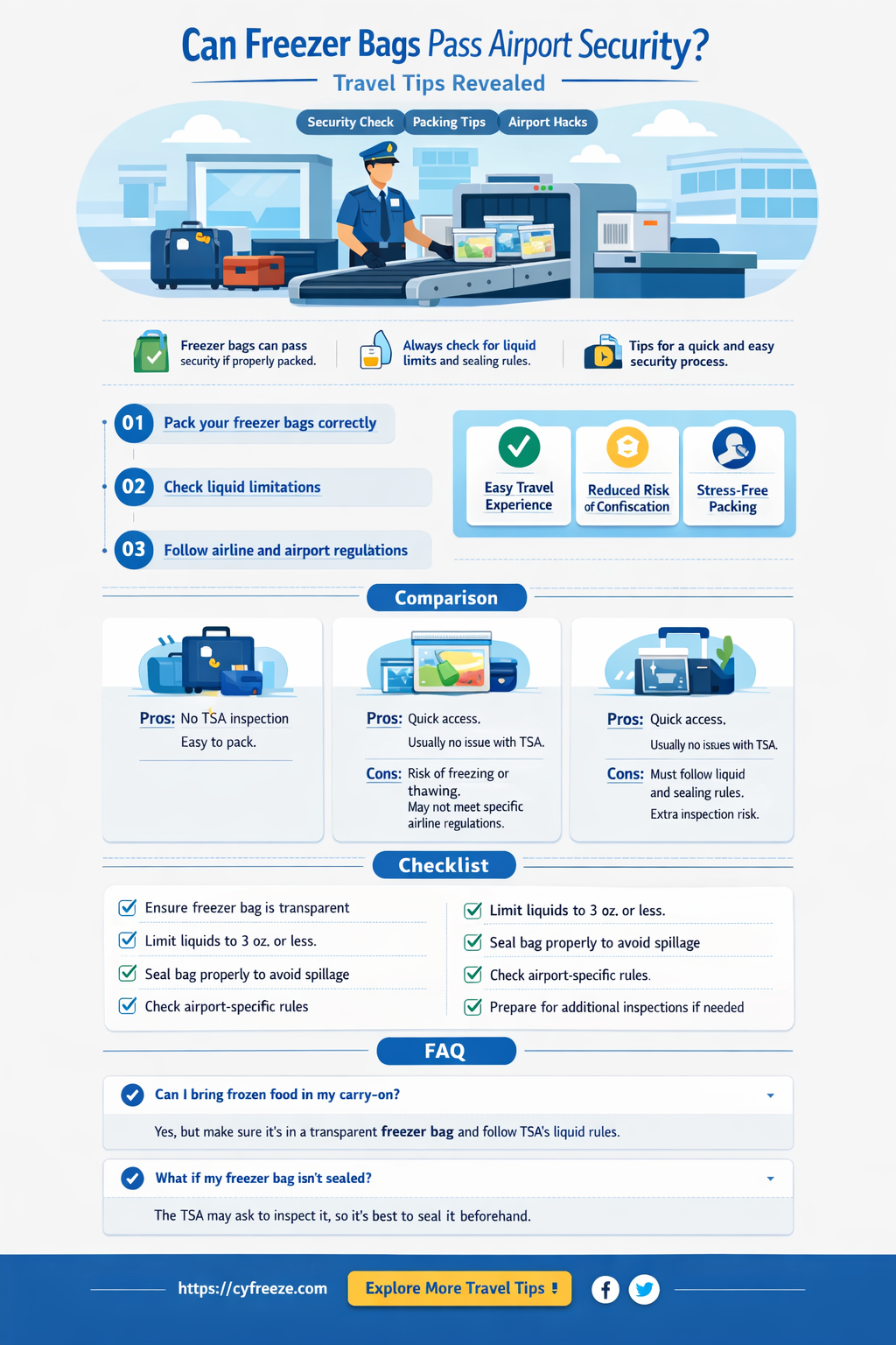 can freezer bags be used airport security