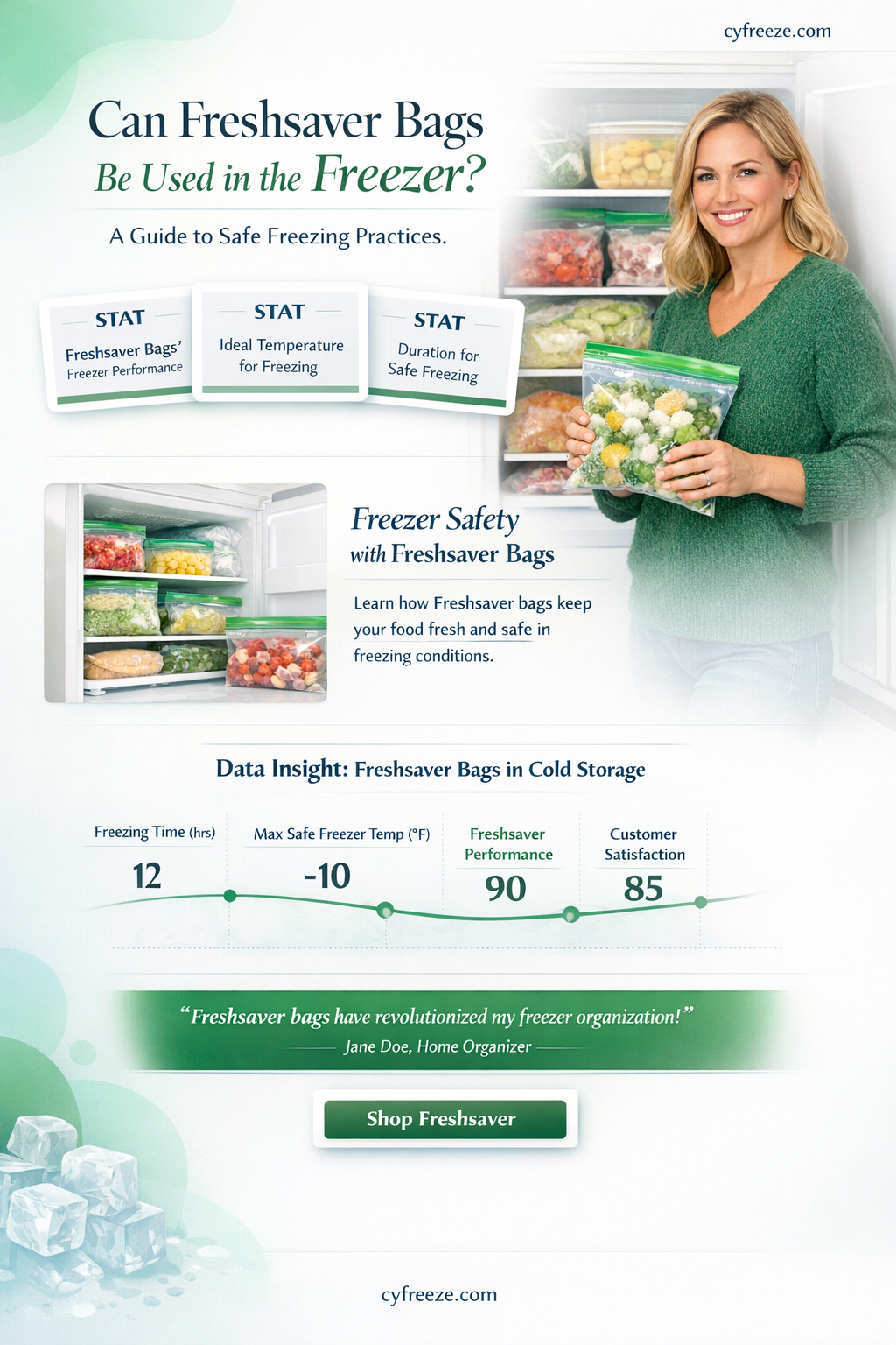 can i use freshsaver bags in freezer