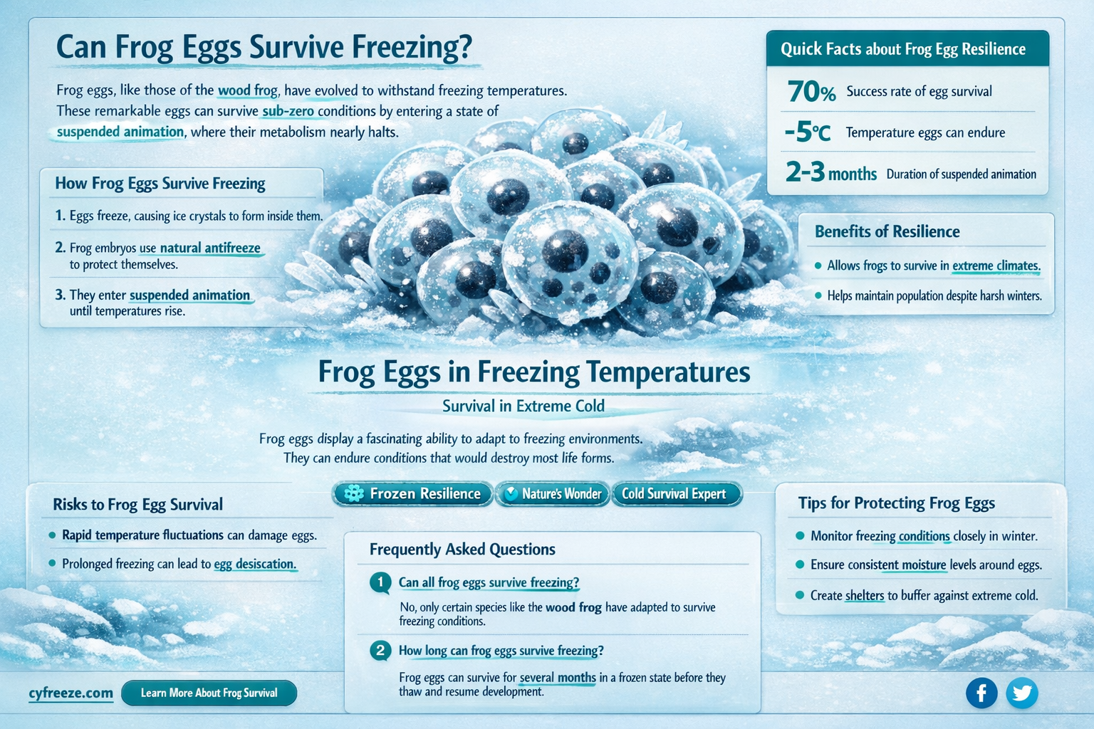 can frog eggs survive freezing