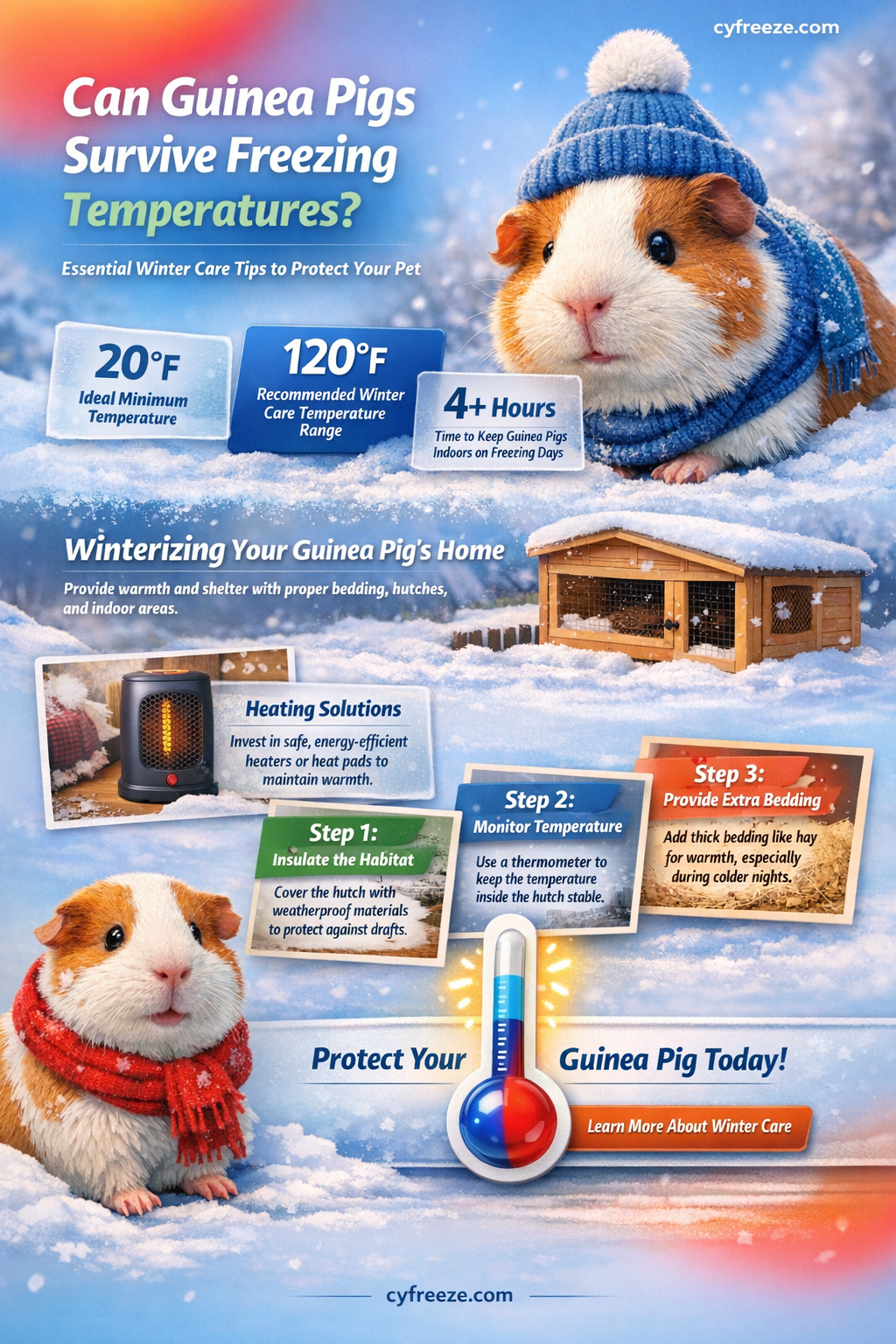 can guinea pigs survive freezing temperatures