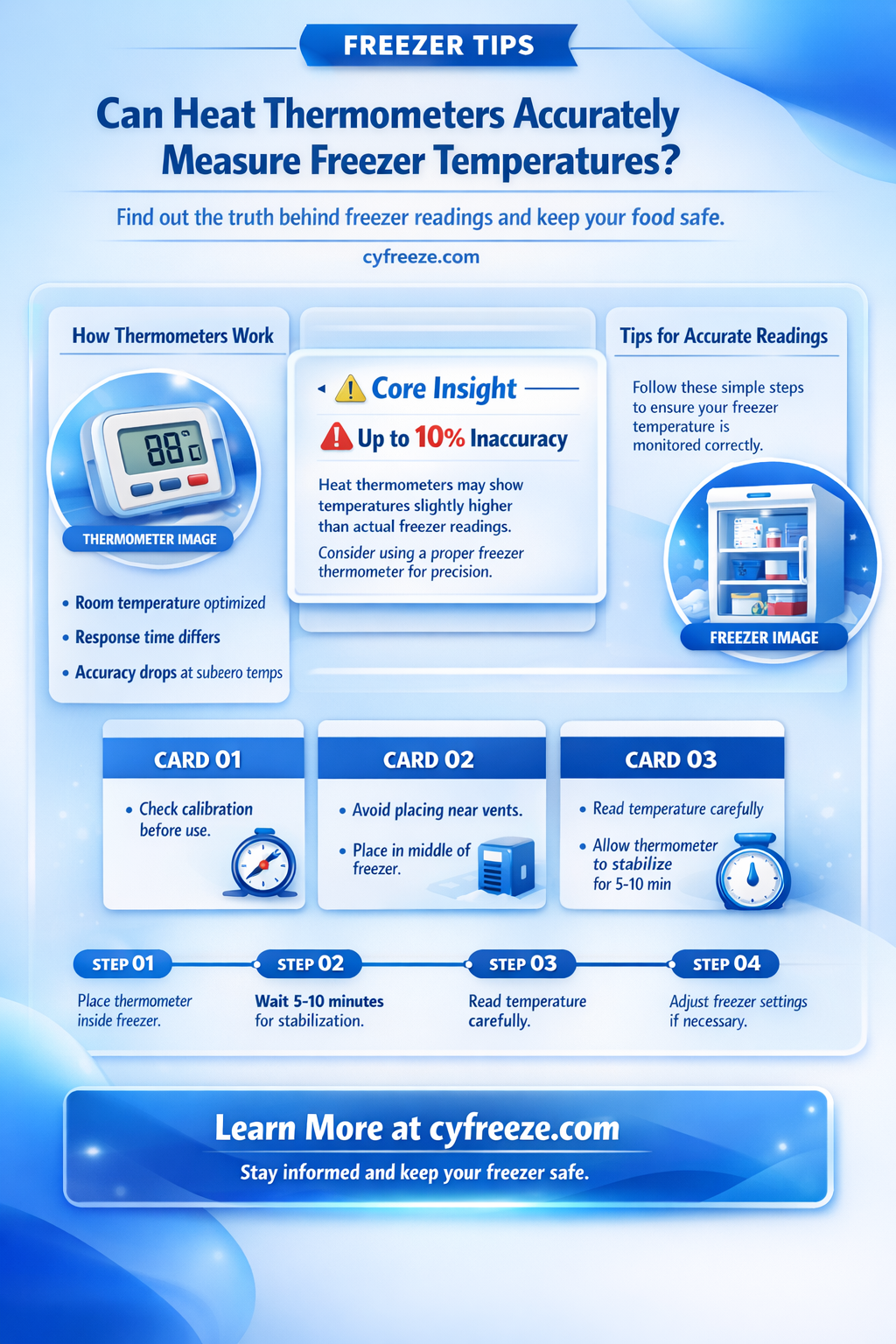 can a heat thermometer measure freezer temperature