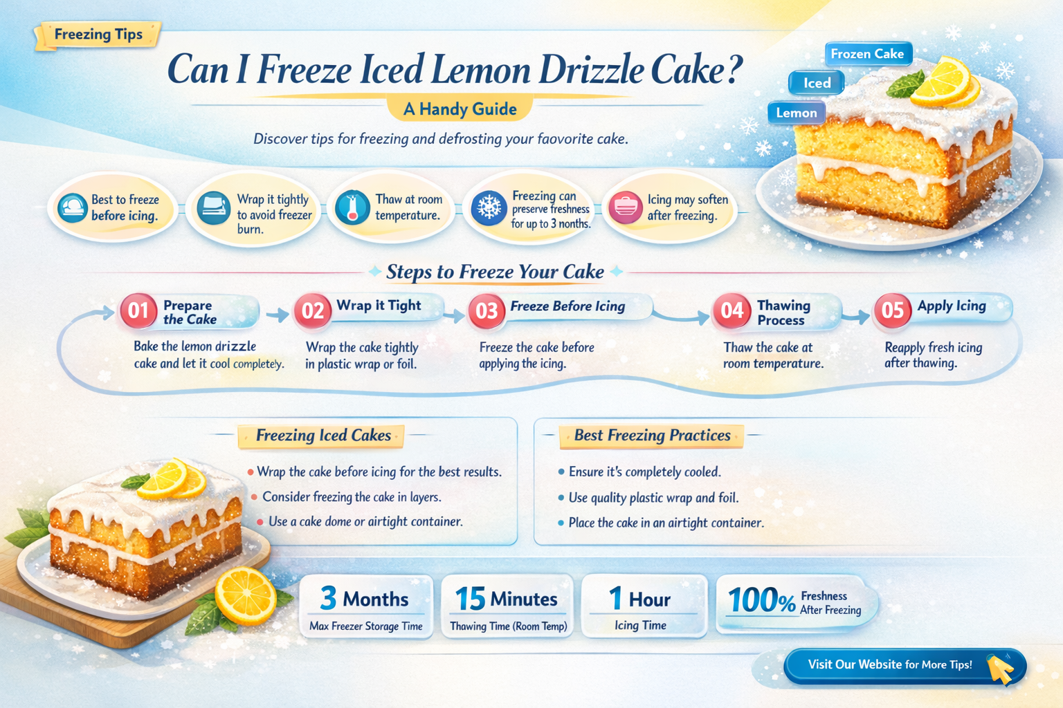 can i freeze iced lemon drizzle cake