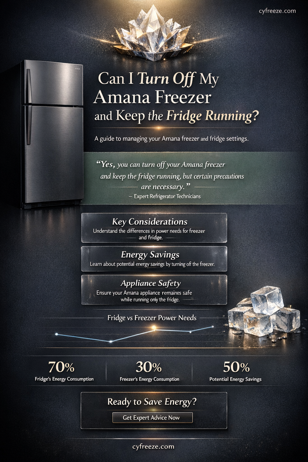 can i turn off amana freezer and fridge stiill works
