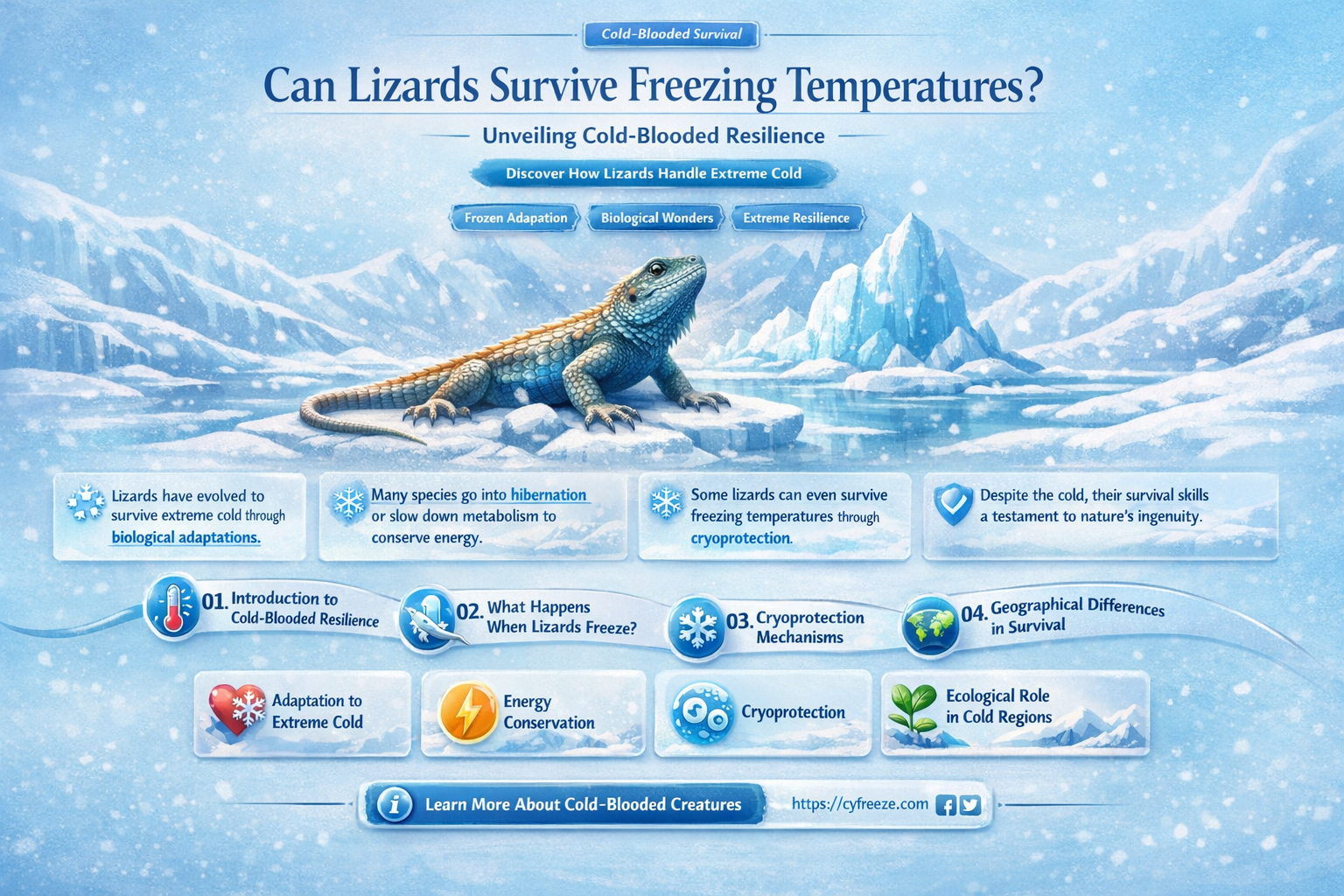 can lizards survive freezing temperatures