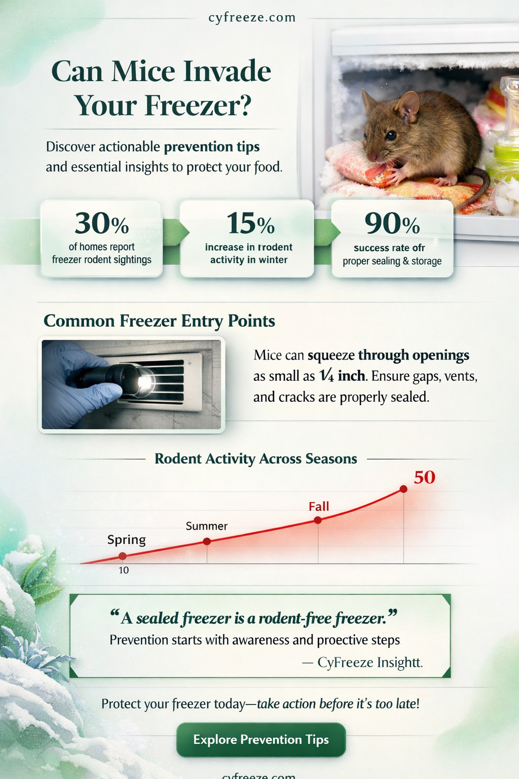 can a mouse get into a freezer
