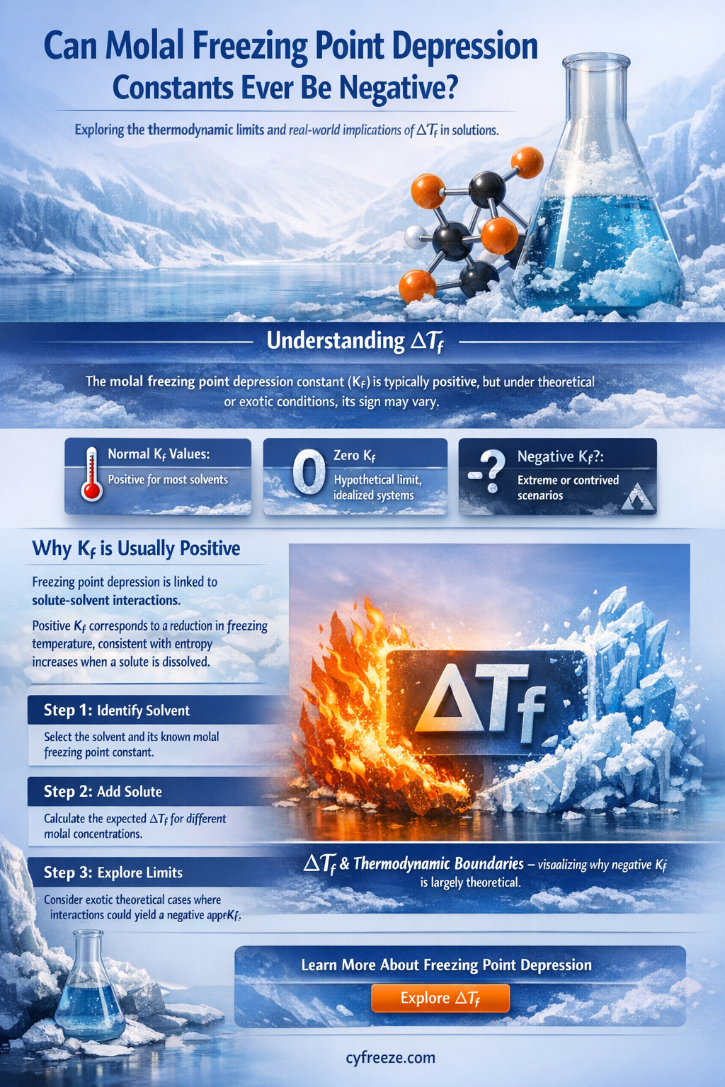 can a molal freezing point depression constant be negative