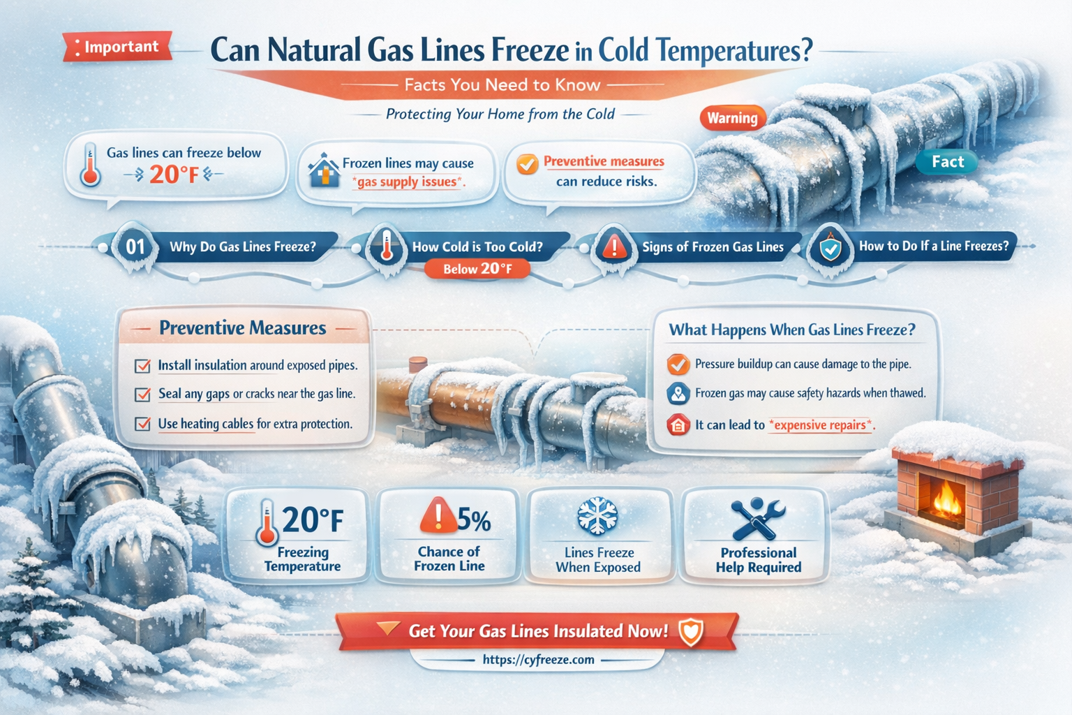can natural gas line freeze in cold temperatures