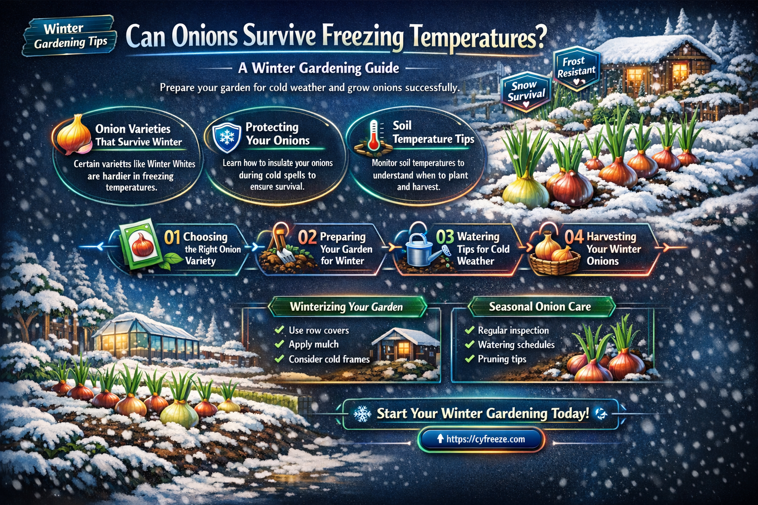 can onions survive freezing temperatures