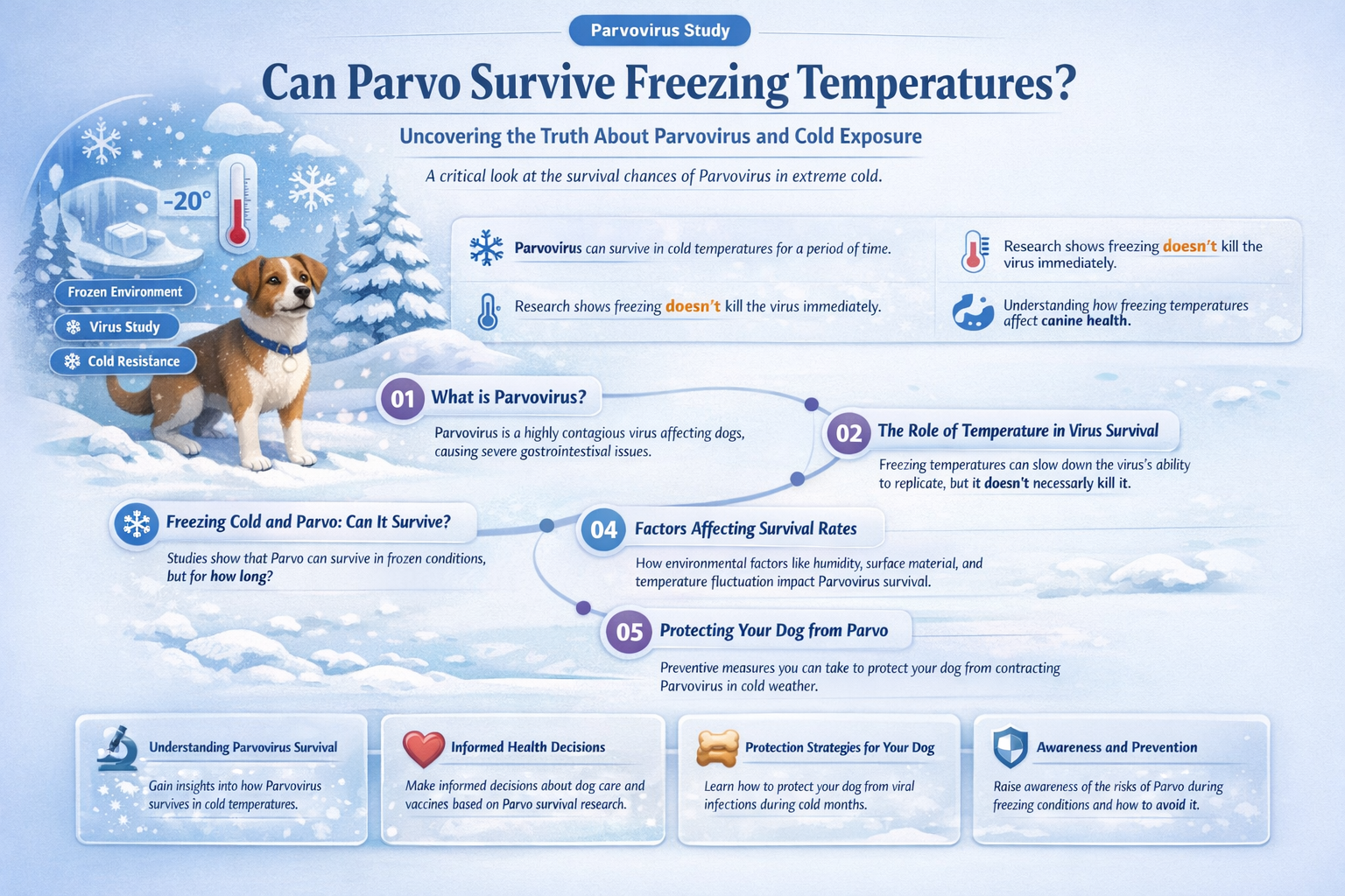 can parvo live through freezing temperatures