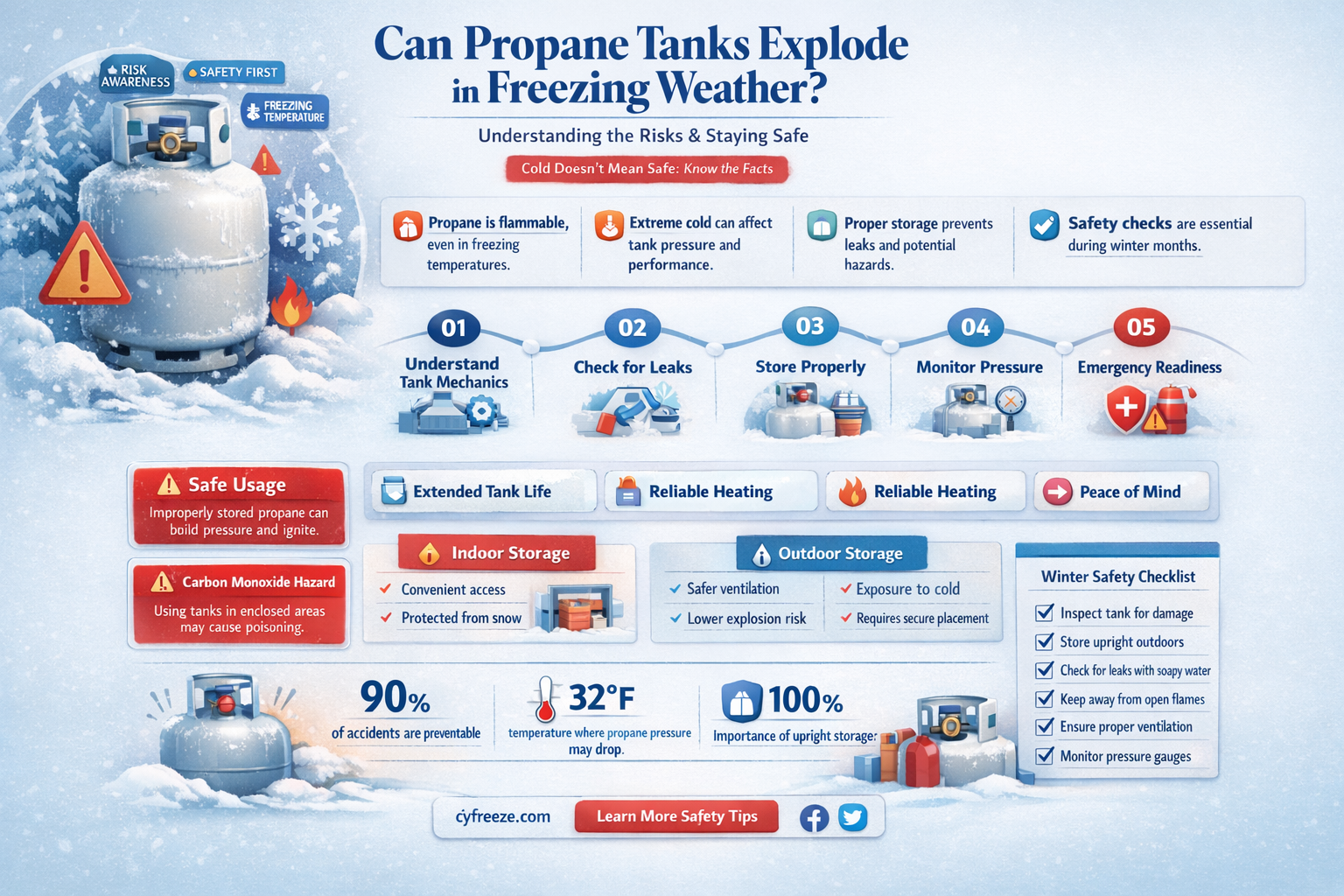 can a propane tank blow in freezing temperatures
