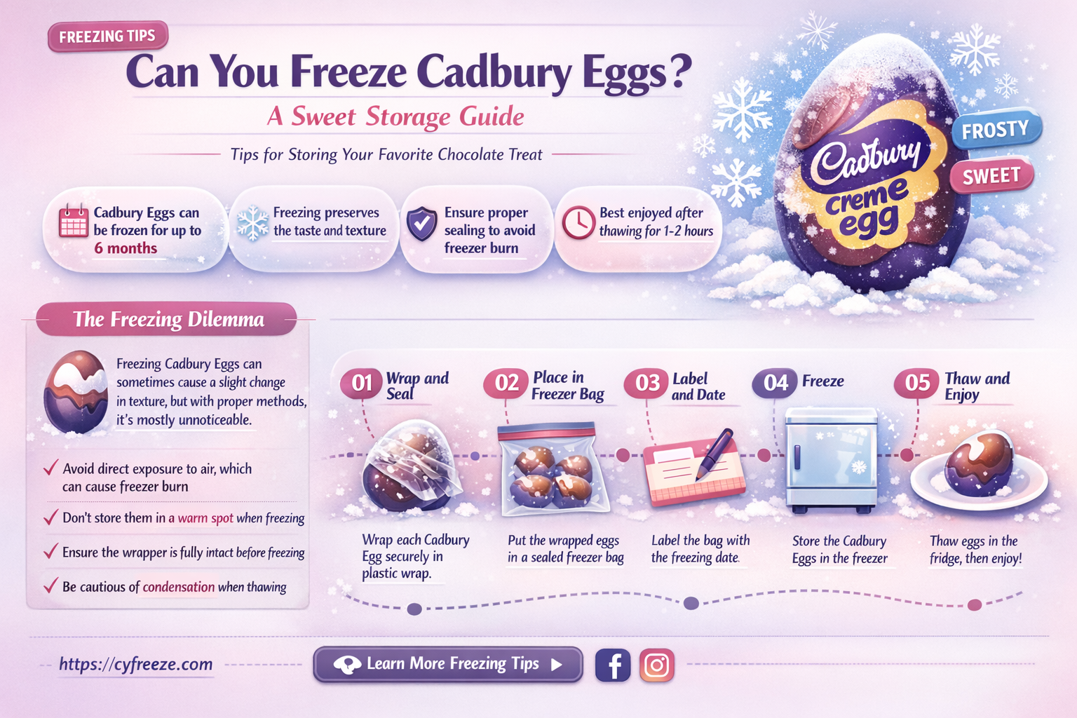 can i freeze cadbury eggs