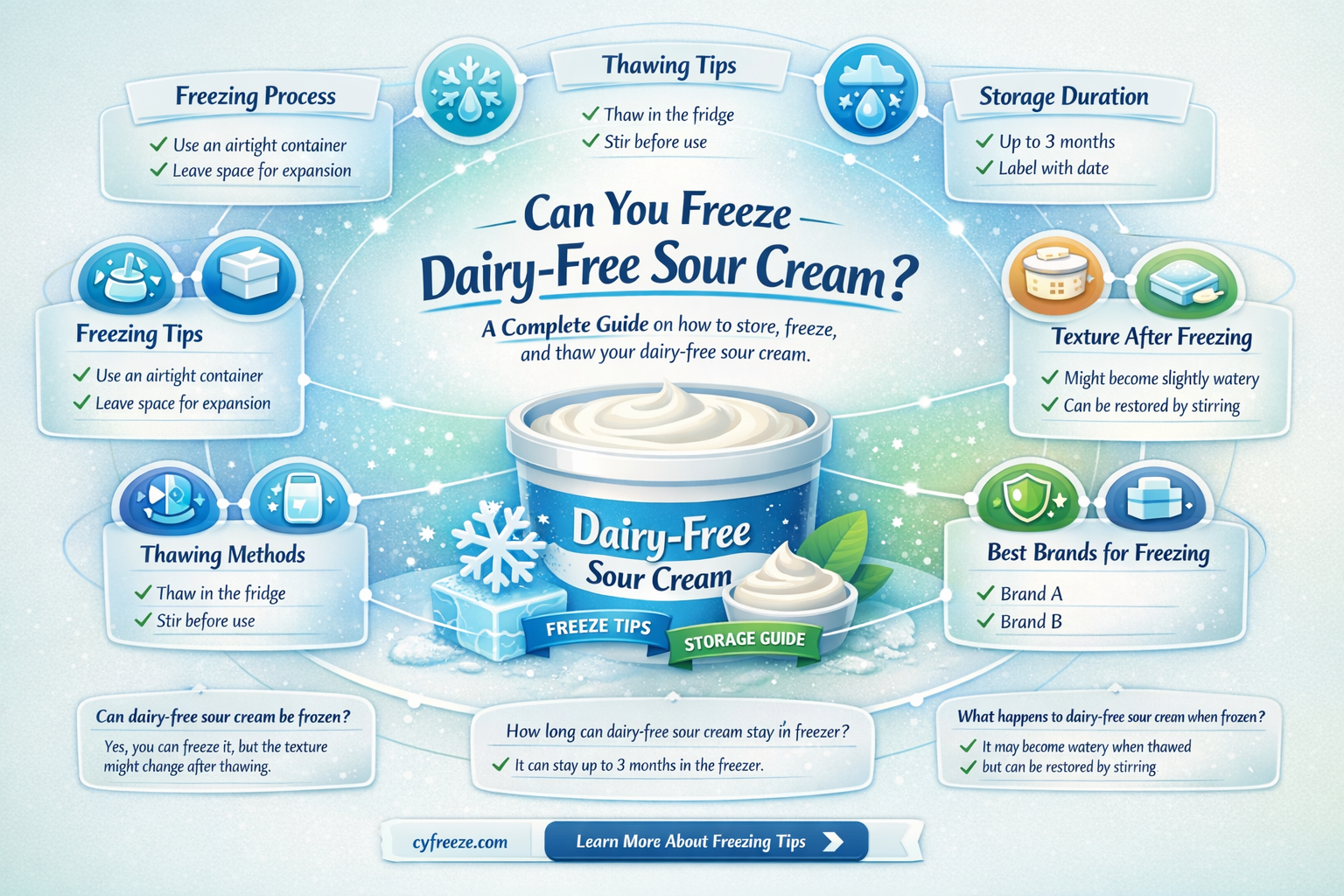 can dairy free sour cream be put in freezer