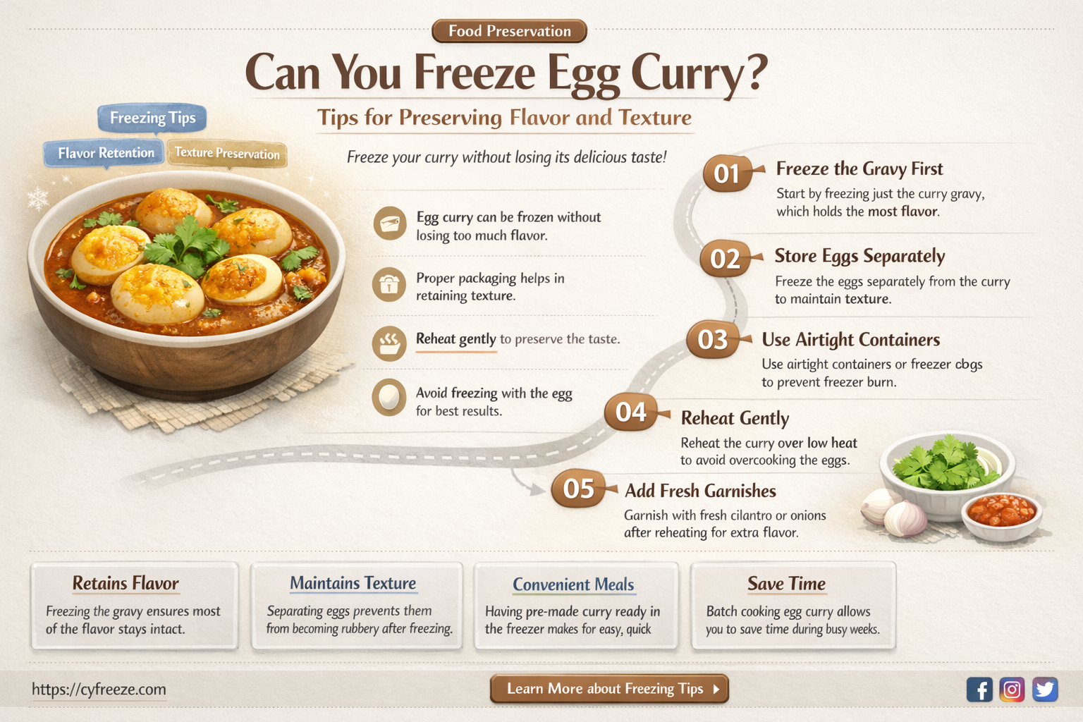 can i freeze egg curry