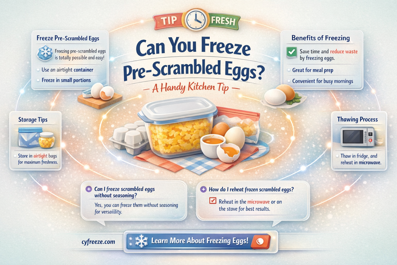 can i freeze prescrambled eggs