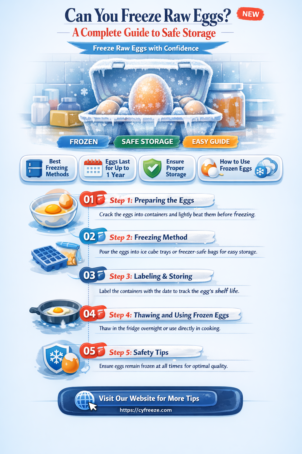are raw eggs ok for freezer